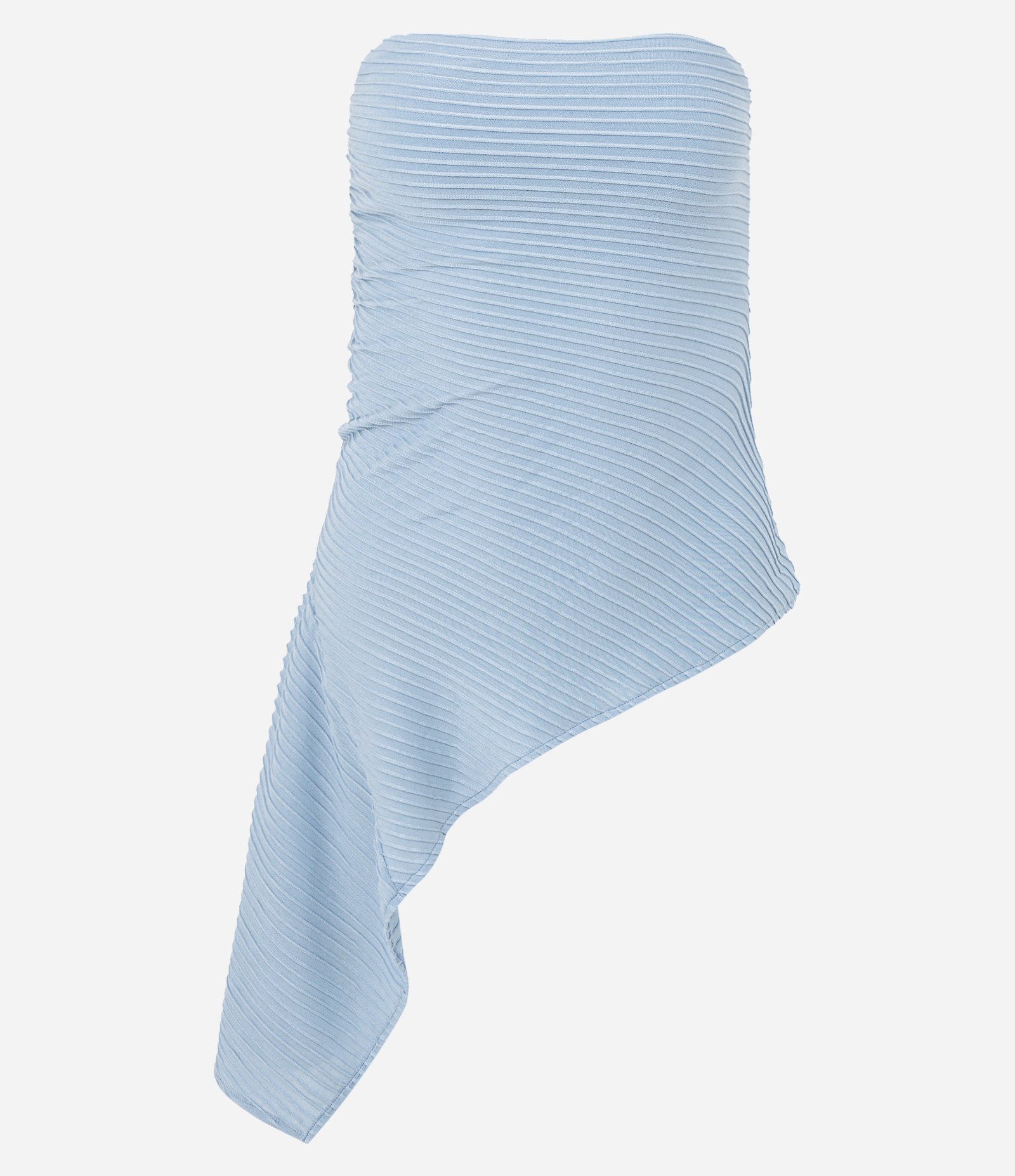 Blusa Tomara que Caia com Barra Assimétrica e Textura Canelada Azul 5