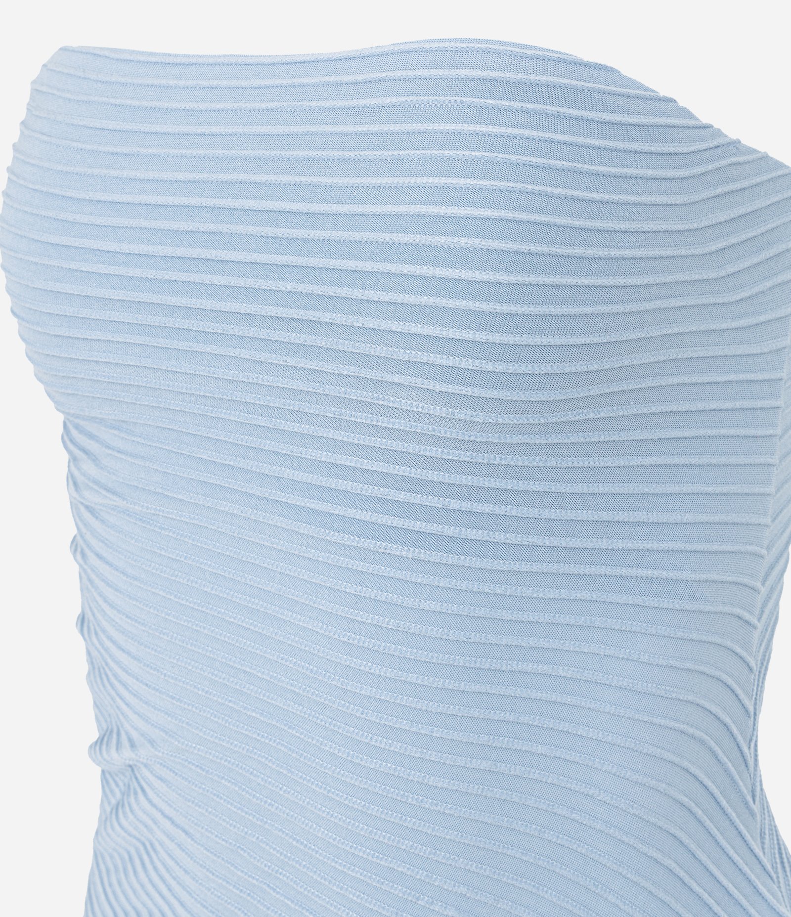 Blusa Tomara que Caia com Barra Assimétrica e Textura Canelada Azul 6