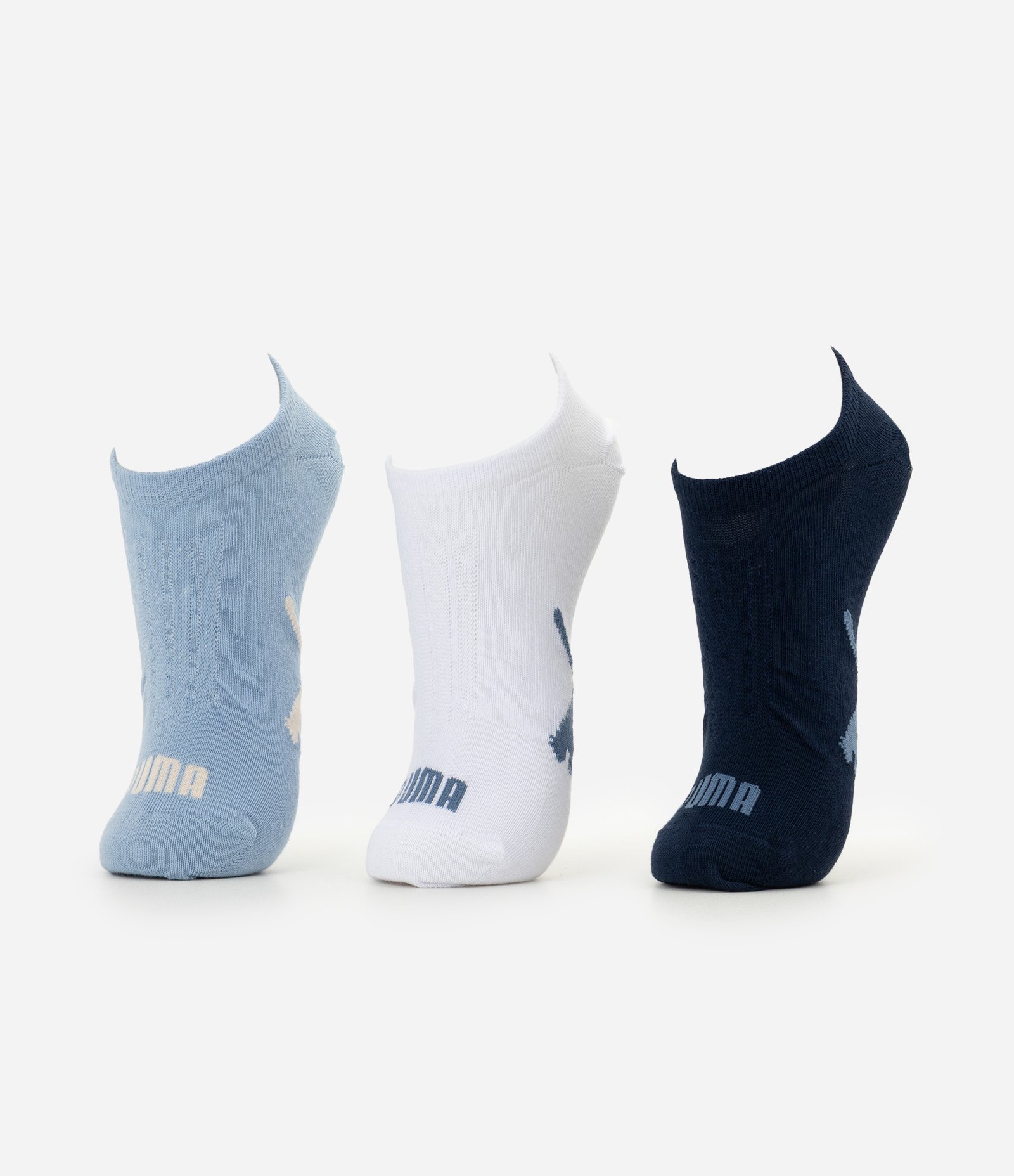 Kit 3 Meias Sapatilha em Algodão Rosa/Branco/Azul 1
