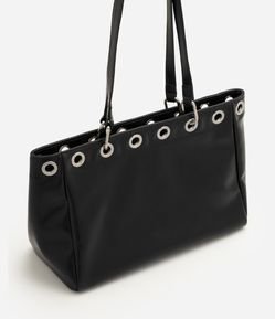 Bolsa Shopper Grande em PU com Ilhoses Metálicas