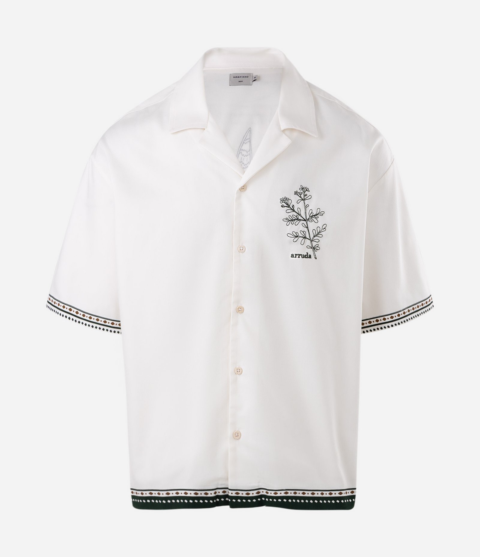 Camisa Boxy em Sarja com Bordado de Arruda Branco 4