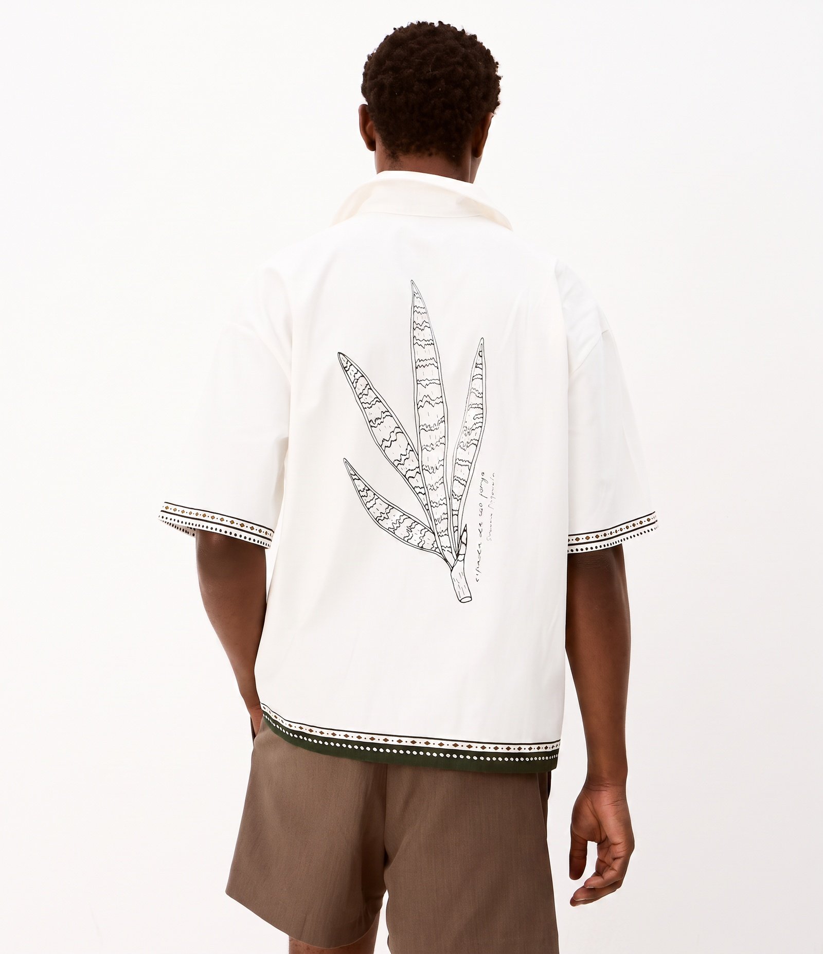 Camisa Boxy em Sarja com Bordado de Arruda Branco 3
