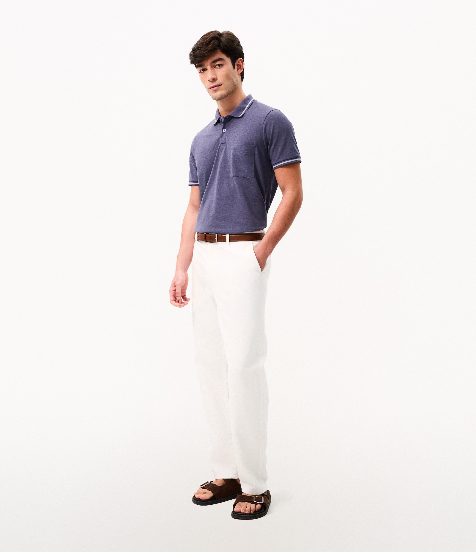 Polo Piquet com Bolso Azul 2