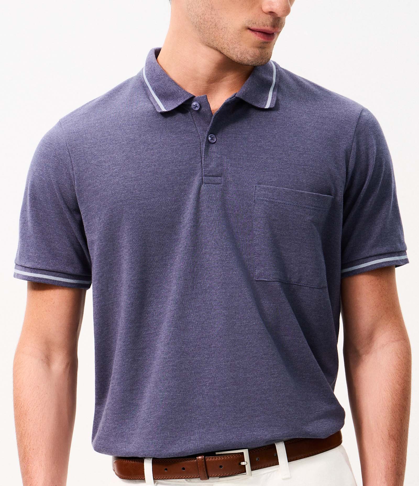 Polo Piquet com Bolso Azul 3