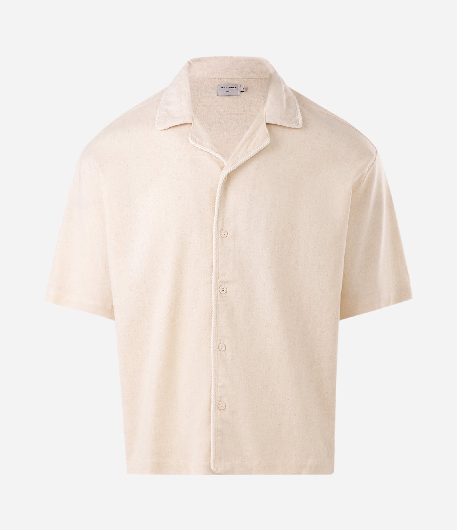 Camisa Boxy em Viscolinho com Bordado de Coqueiro Bege 5