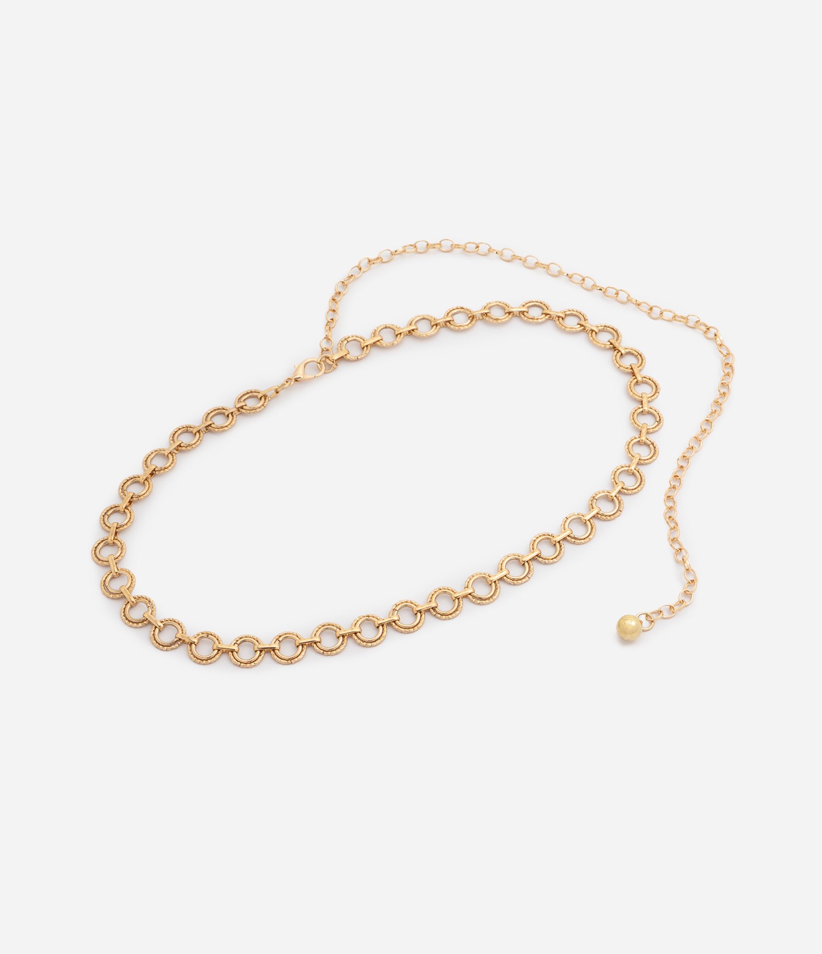 Cinto Estreito em Metal com Correntaria Dourado 5