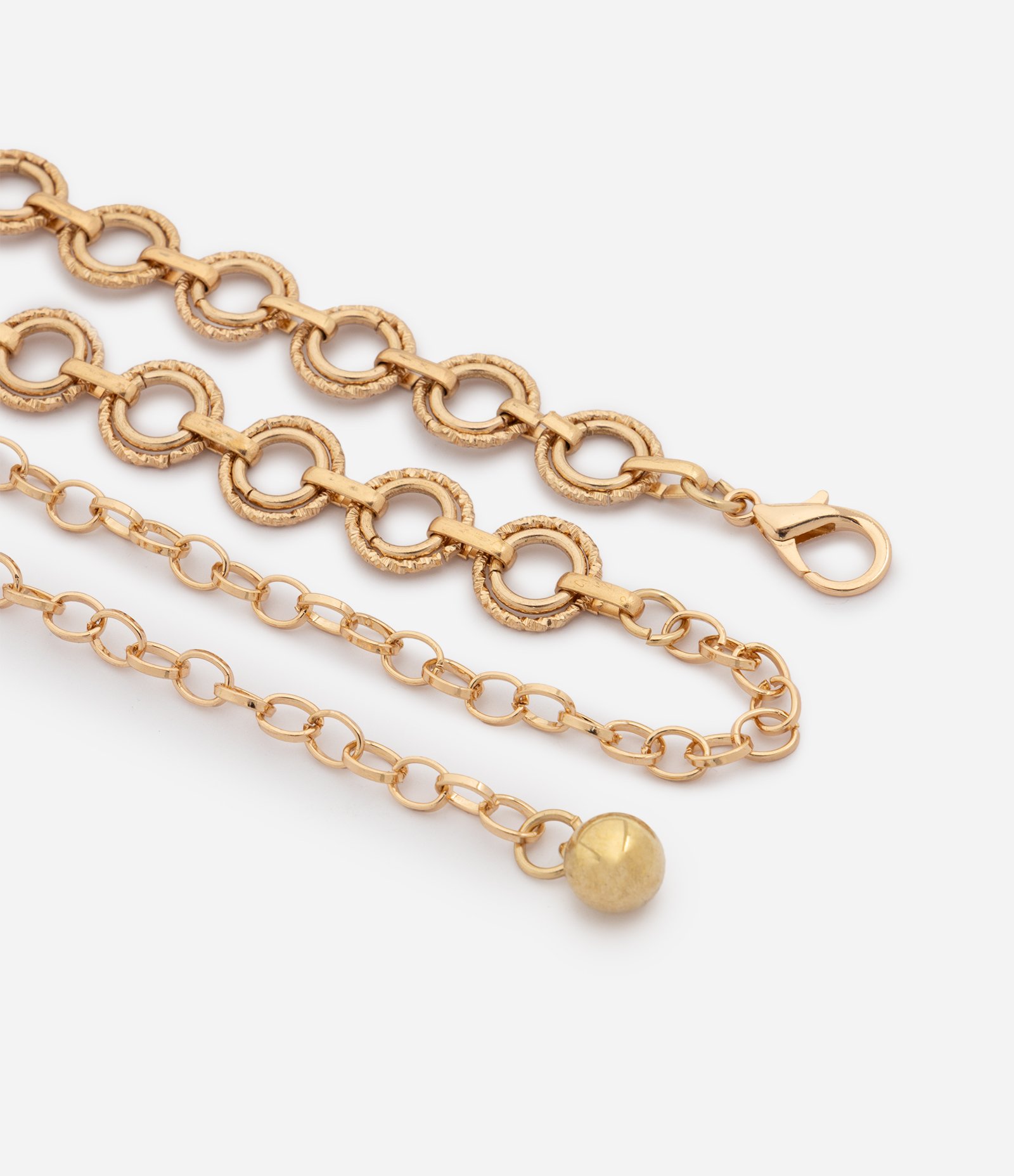 Cinto Estreito em Metal com Correntaria Dourado 6