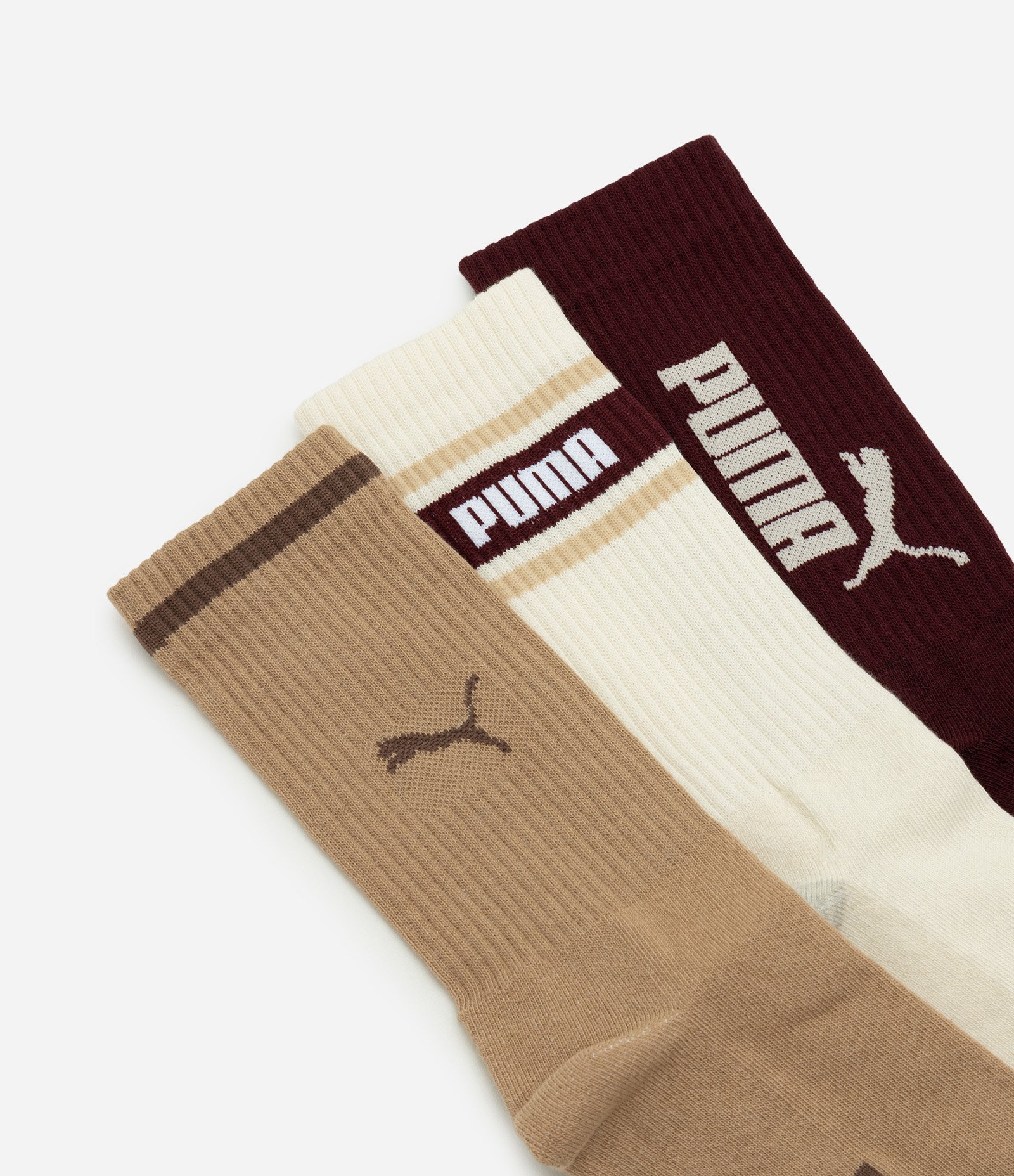Kit 3 Meias Cano Alto Algodão Puma Marrom 4