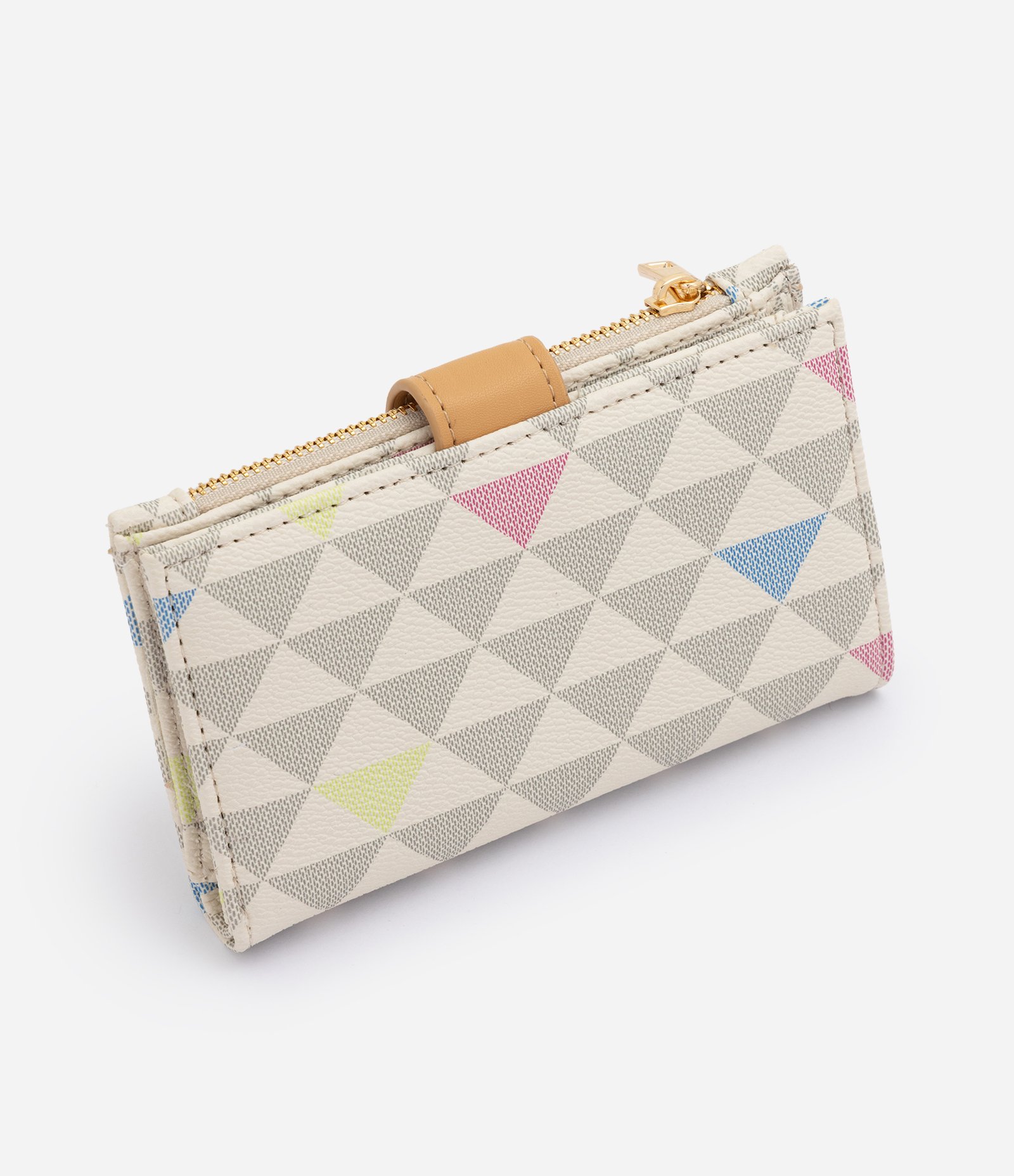 Carteira Pequena em PU com Estampa Geométrica Off White 3