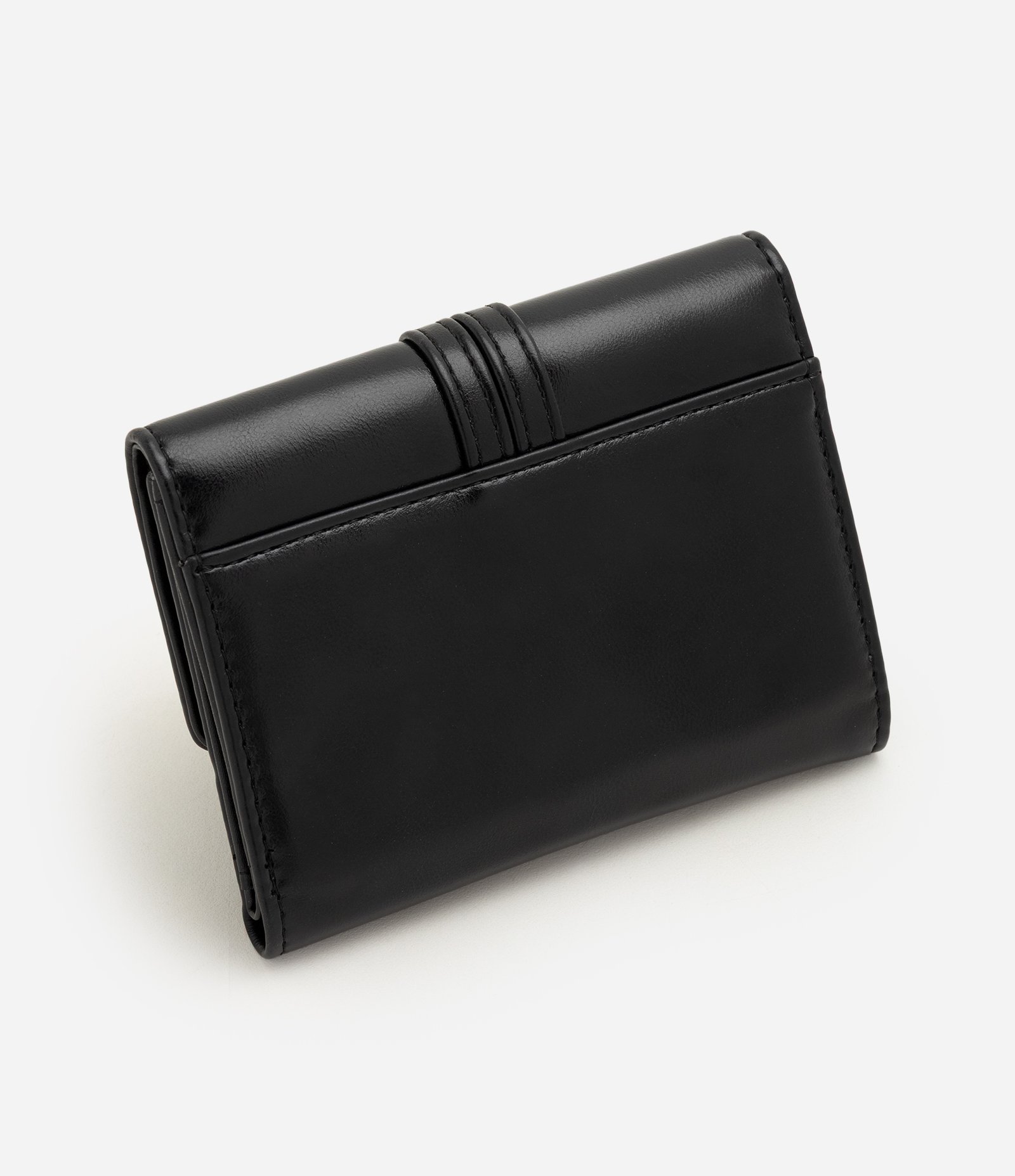 Carteira Envelope Média em PU com Detalhes Metalizadas Preto 2