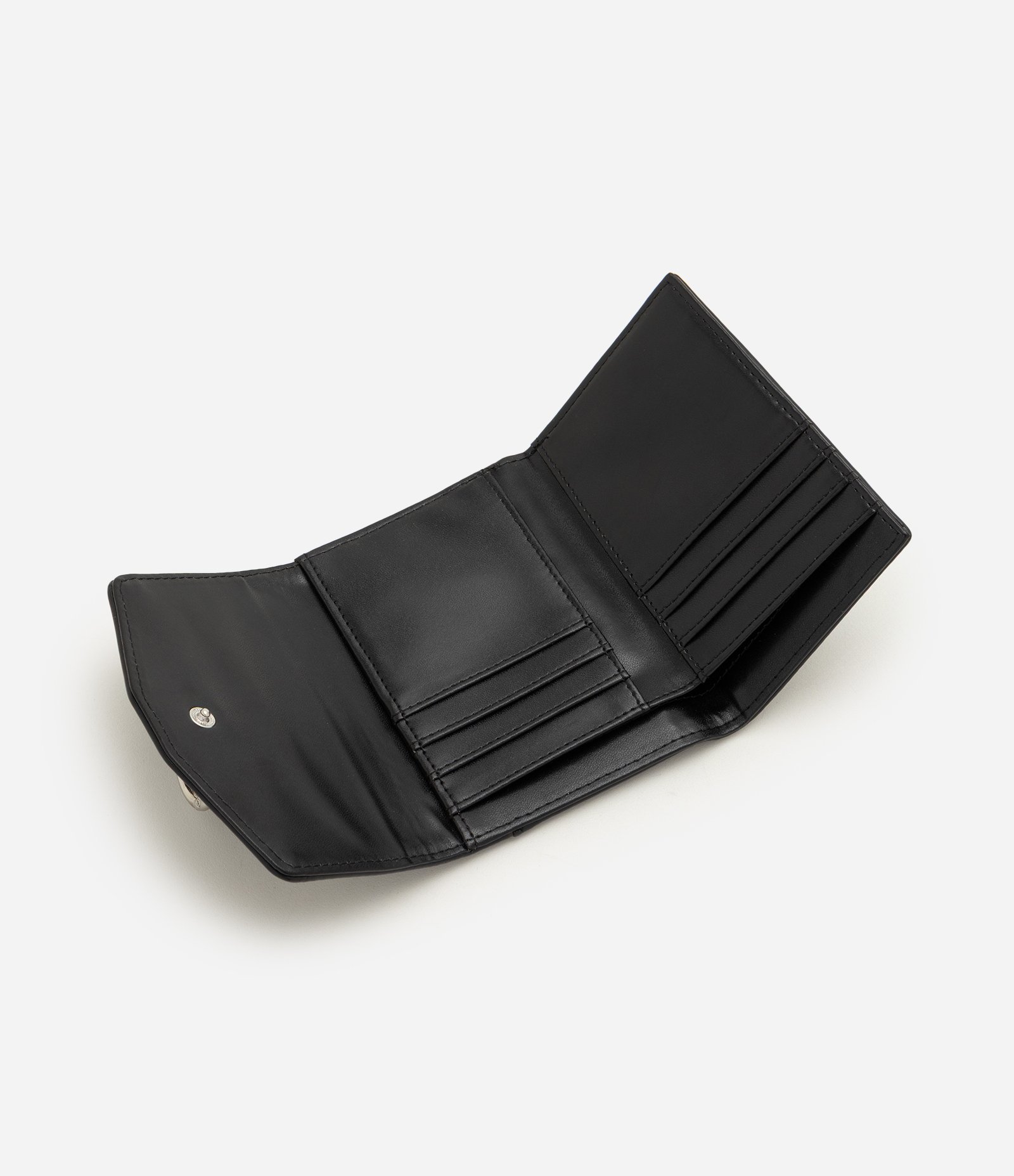Carteira Envelope Média em PU com Detalhes Metalizadas Preto 4