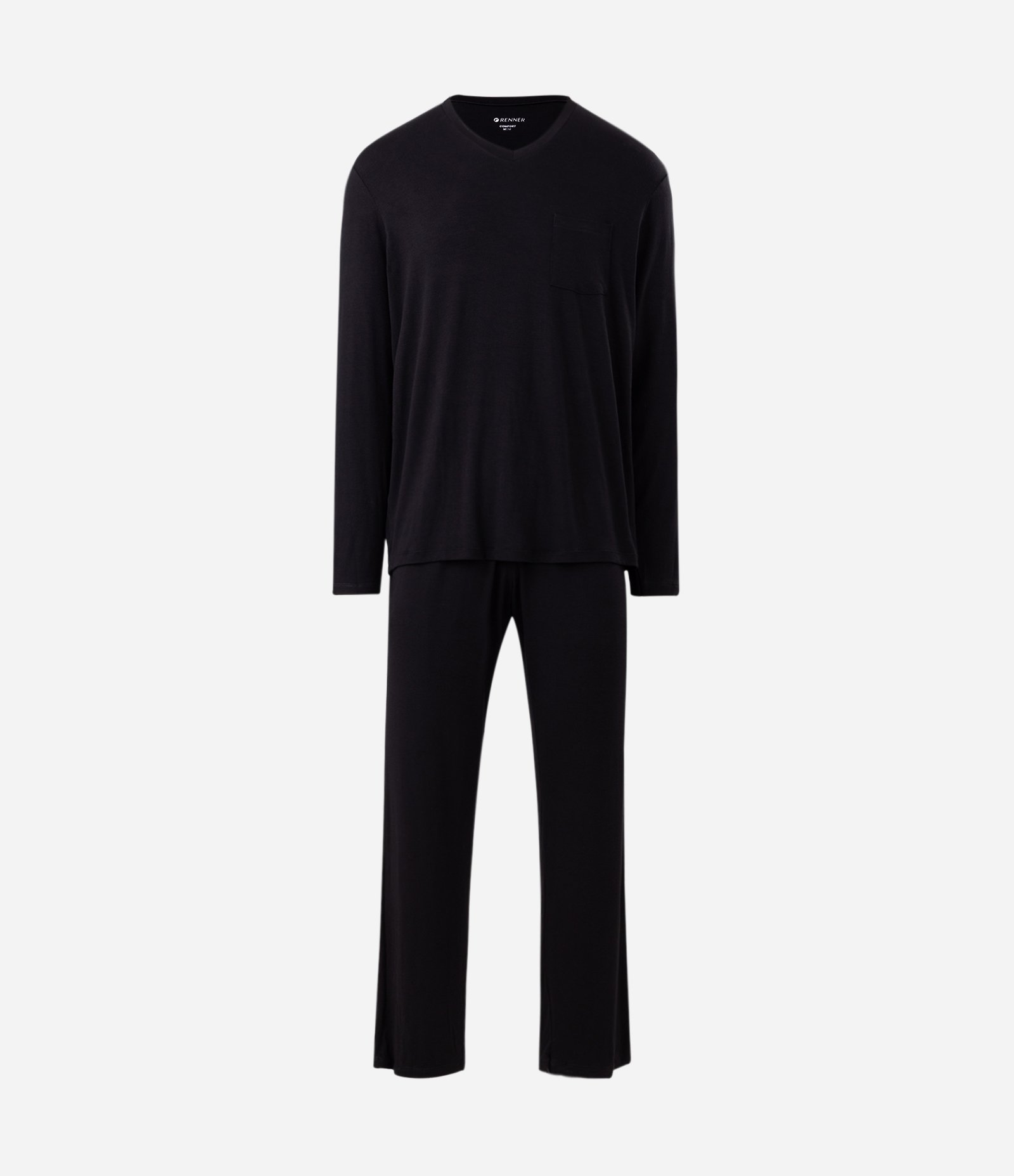 Pijama Longo em Viscose Preto 1