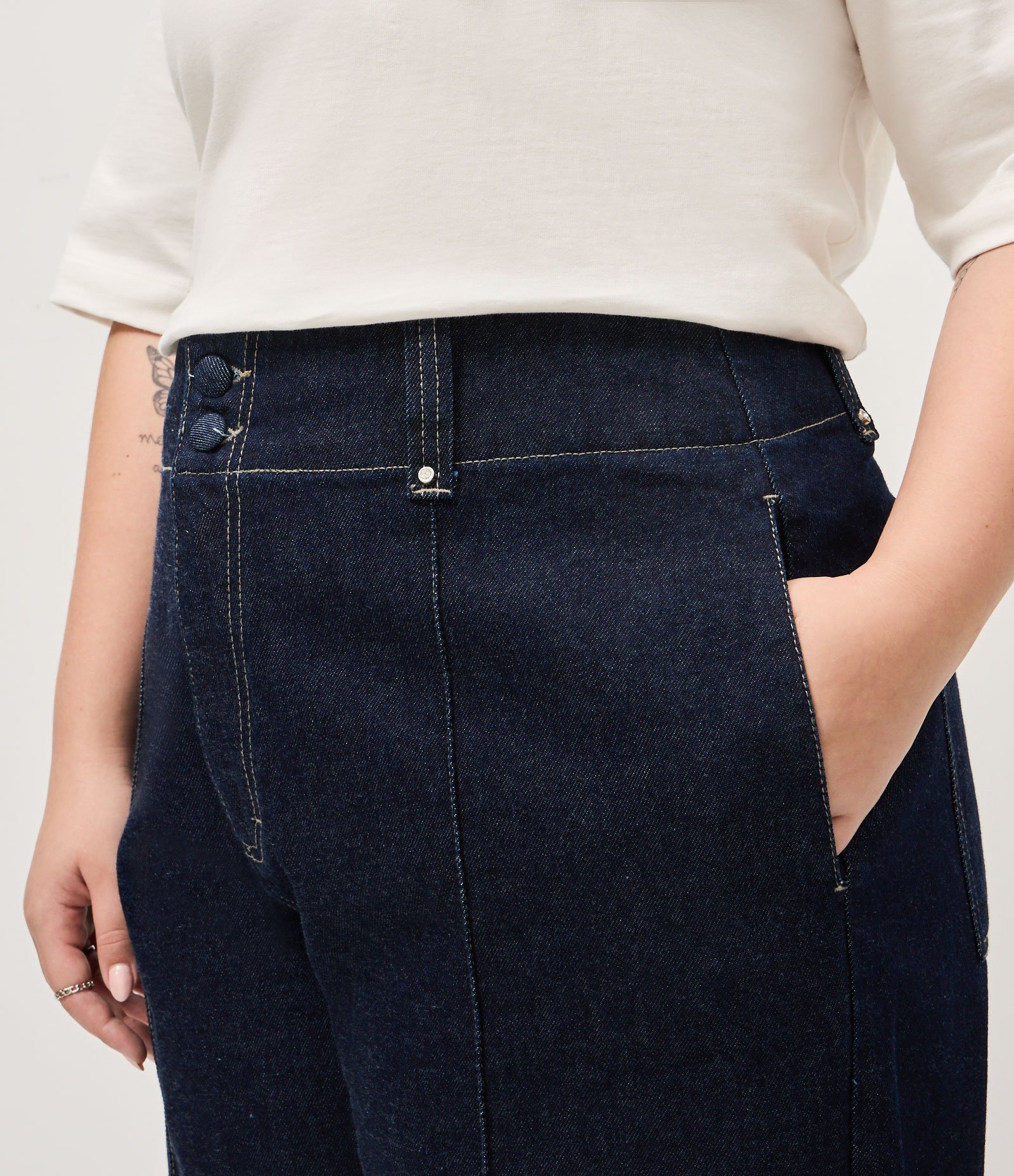 Calça Jeans Wide Leg com Strass Curve & Plus Size Azul 3