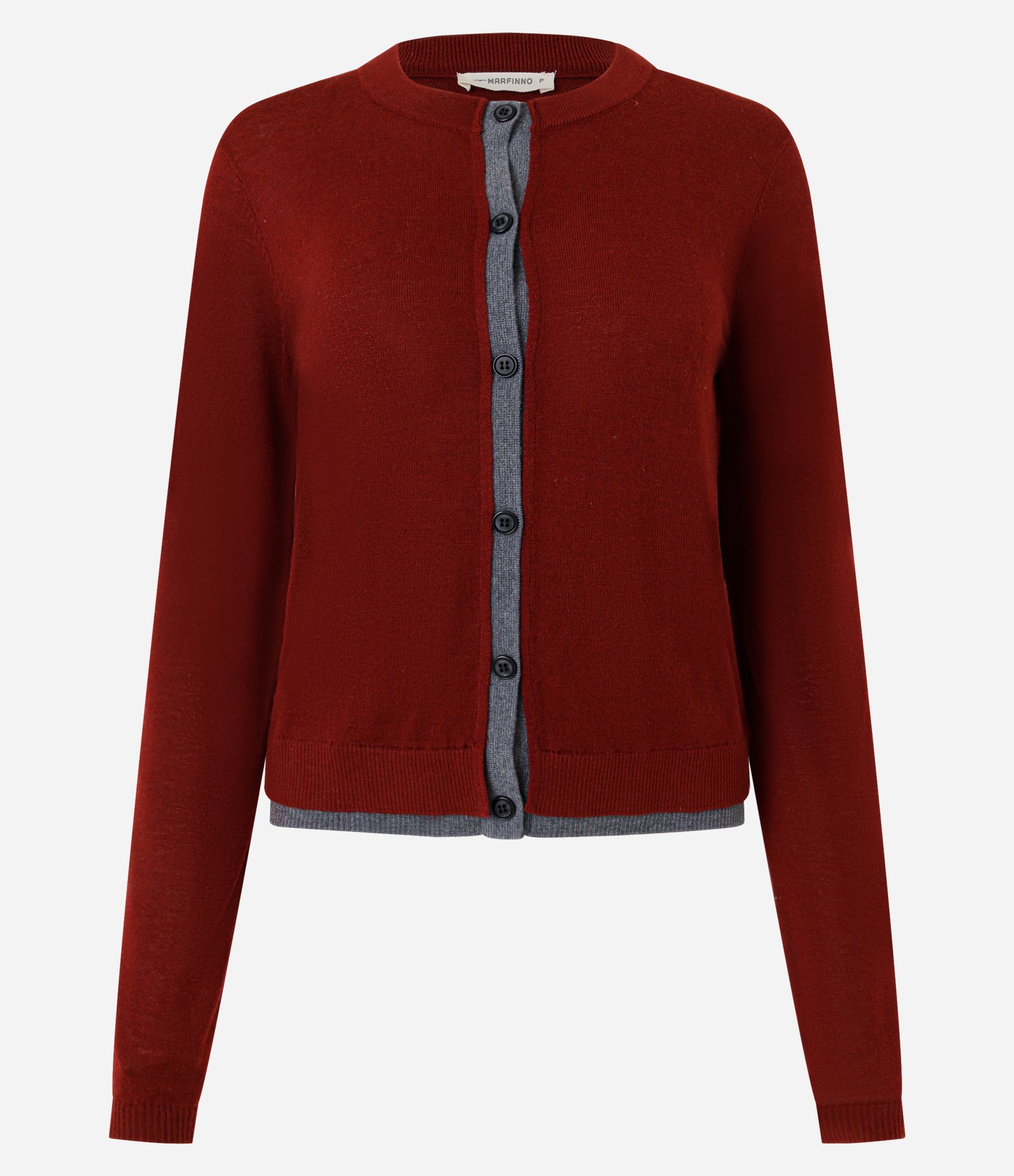 Cardigan em Tricô com Viés Contrastantes Vinho 6