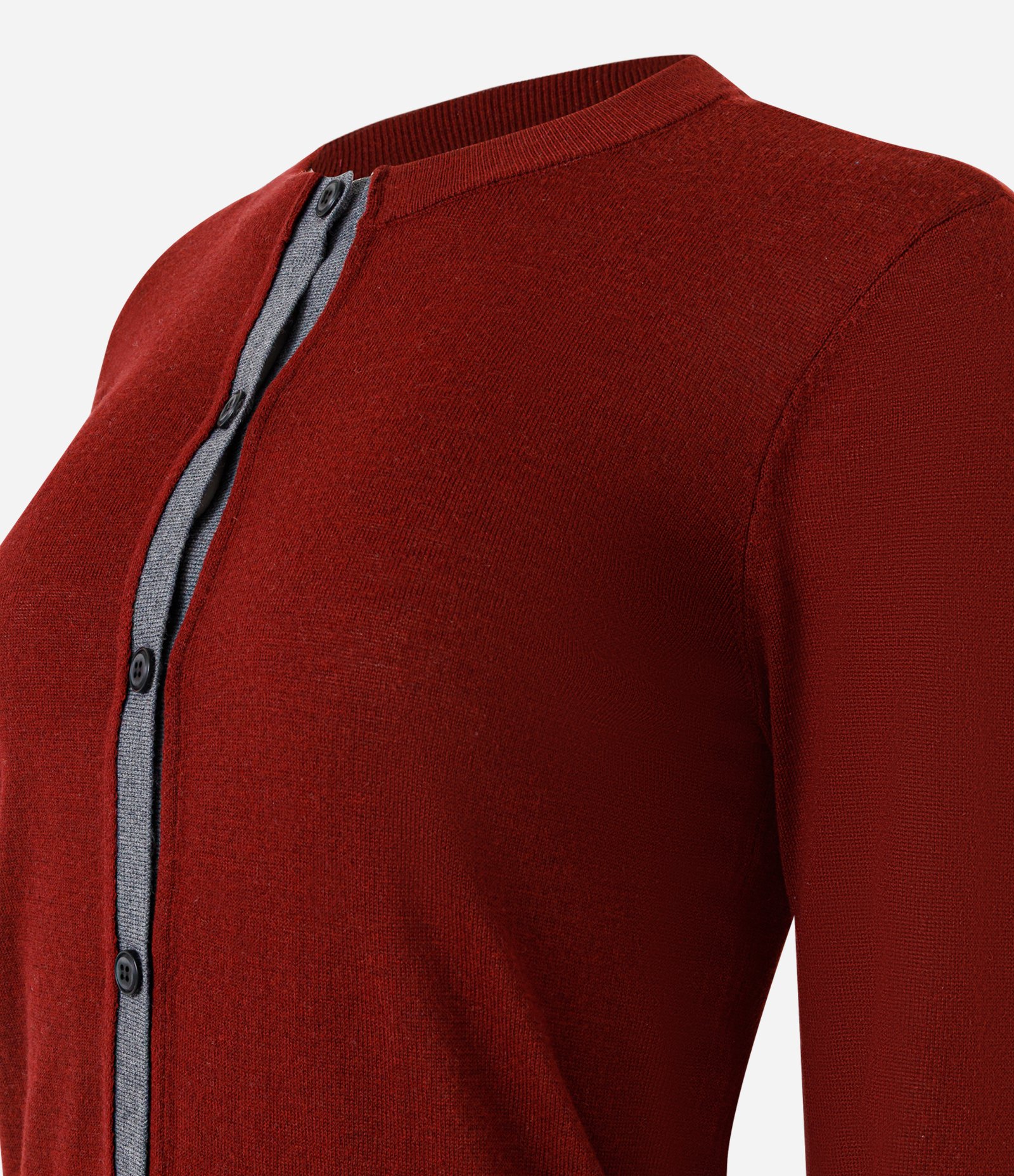 Cardigan em Tricô com Viés Contrastantes Vinho 7