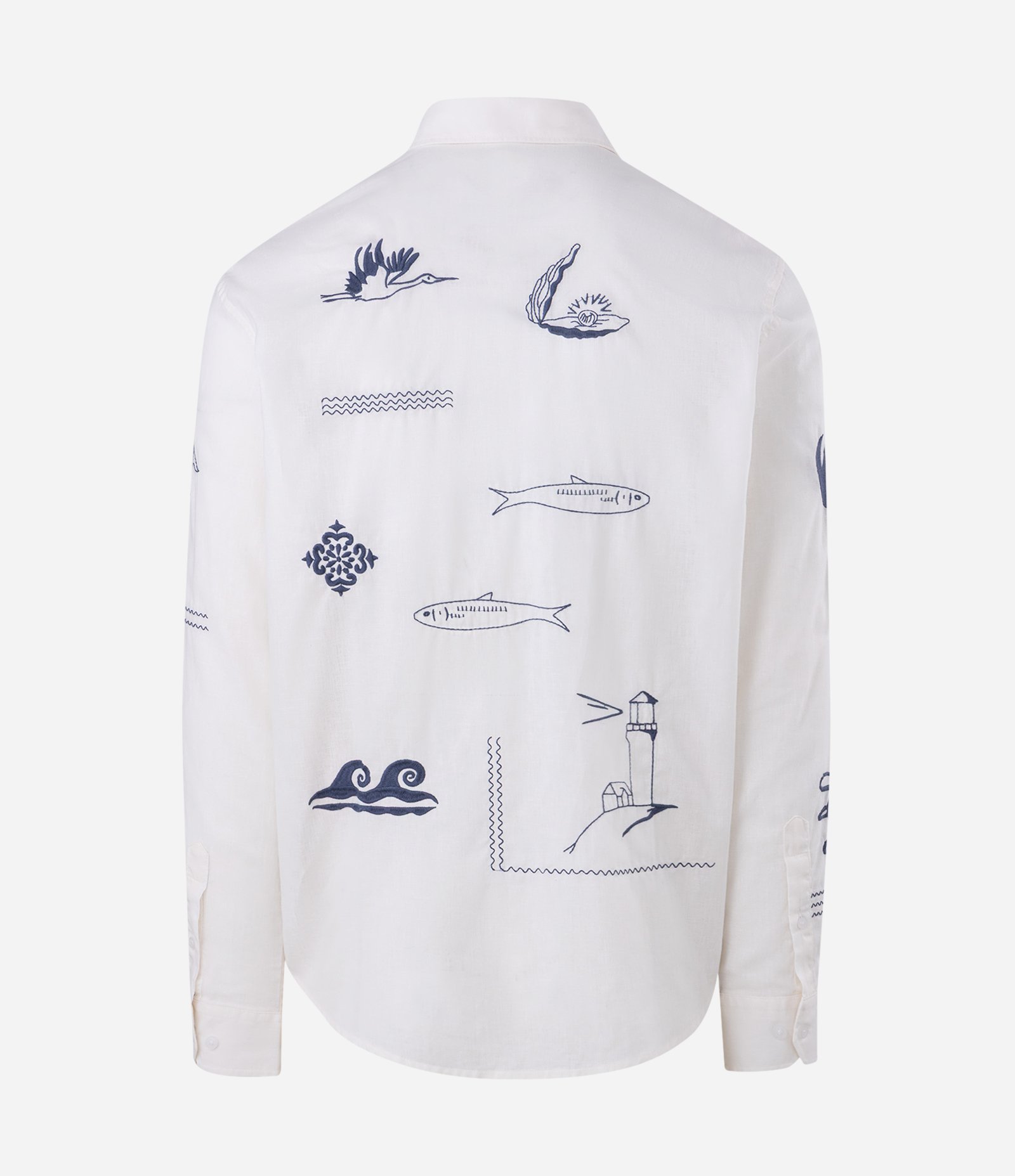 Camisa Manga Longa com Bordados Localizados Branco 6