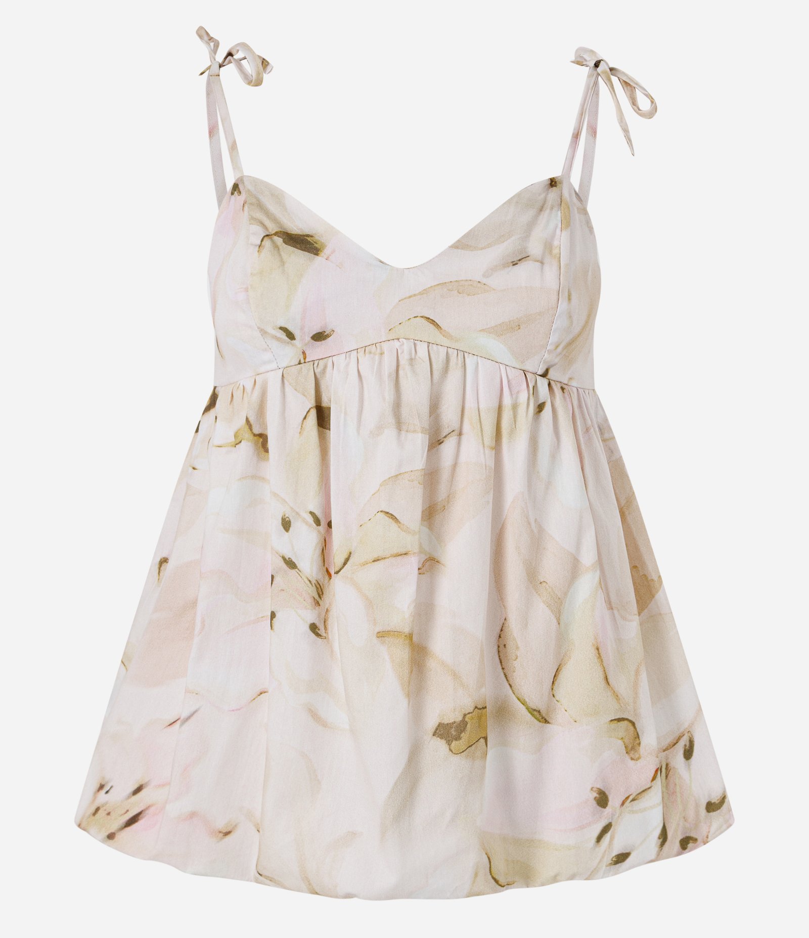 Blusa Balonê em Tricoline com Estampa Floral Branco 5