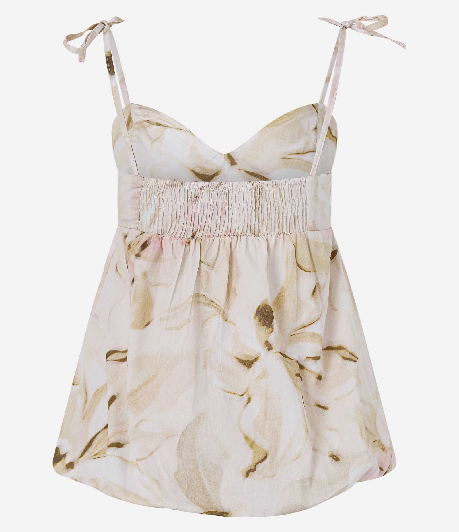 Blusa Balonê em Tricoline com Estampa Floral Branco 6