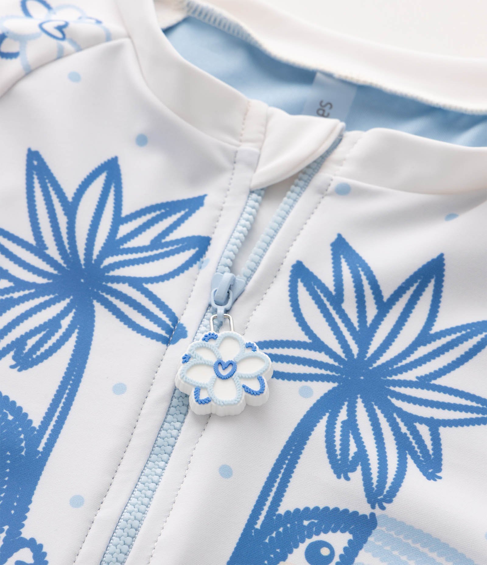 Maiô Infantil com Zíper Frontal Estampado - Tam 5 a 14 Anos Branco 4