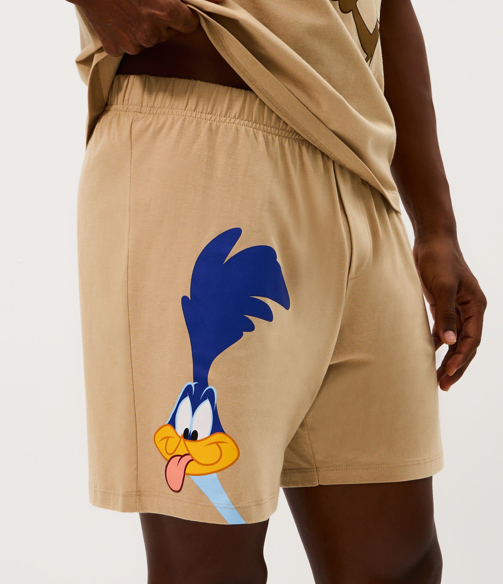 Pijama Curto Coyote Papa Léguas Boxy Bege 3