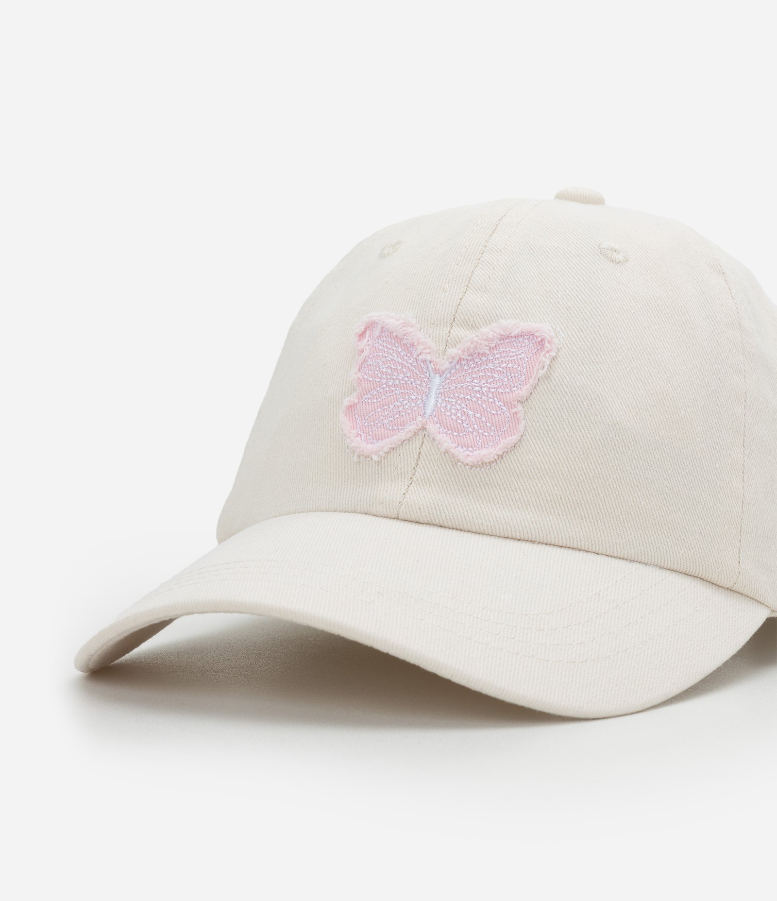 Boné Infantil Em Algodão Com Aplique Bordado Borboleta - Tam Único Branco 4