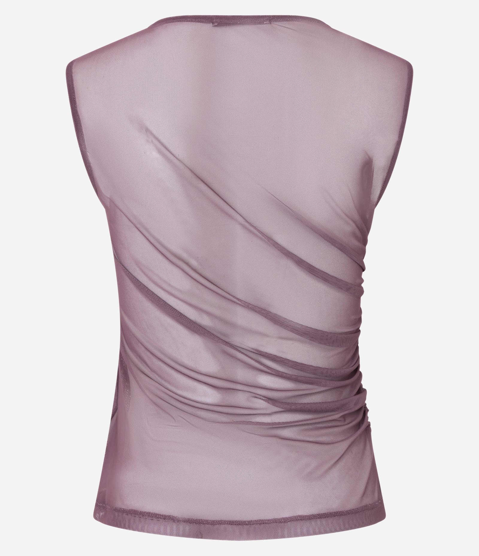 Blusa em Tule com Drapeados Frontais Rosa 8