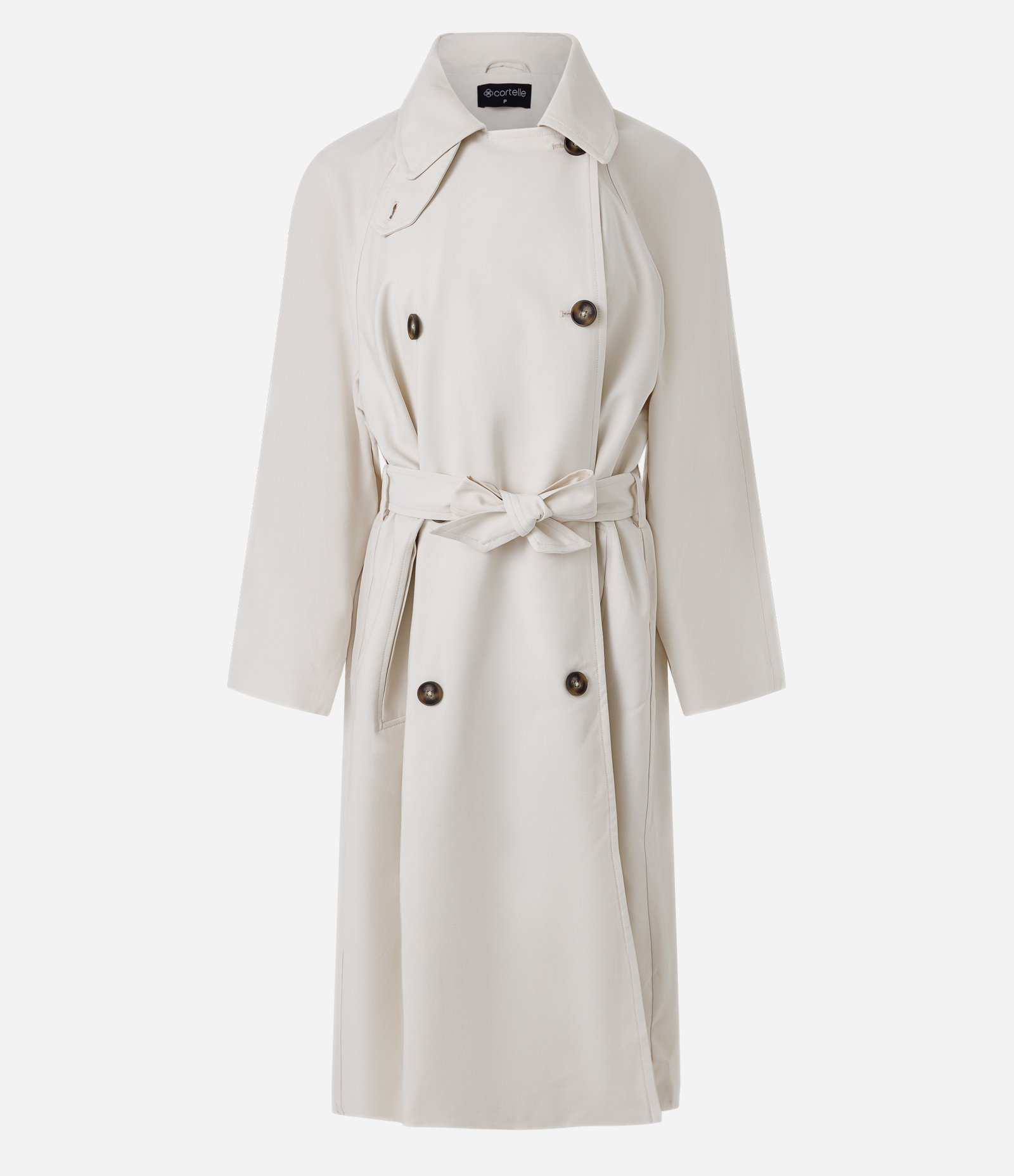 Trench Coat em Gabardine com Faixa para Amarração Off White 1