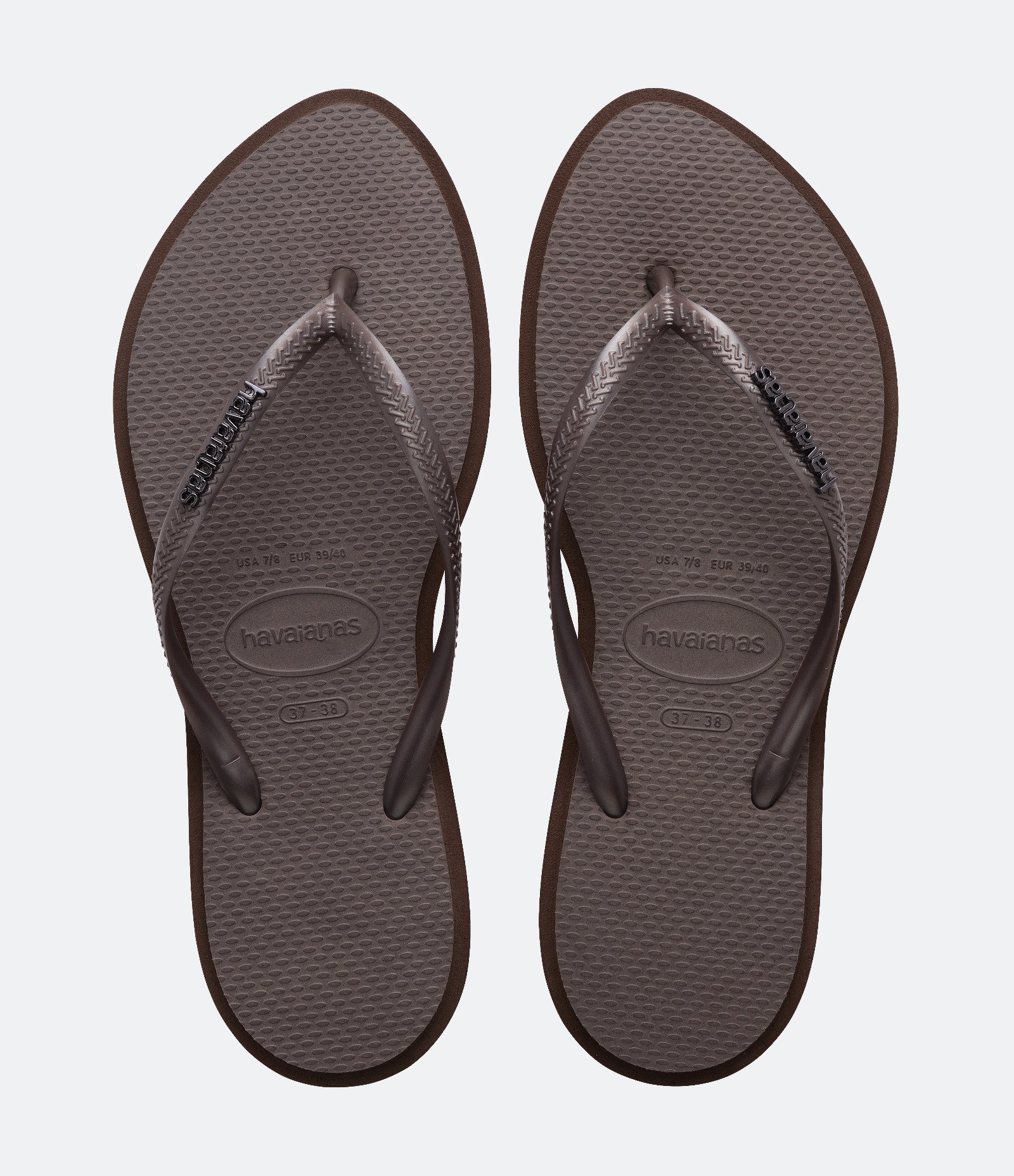 Chinelo Point com Sola Bicolor Havaianas Marrom Escuro-AC 1