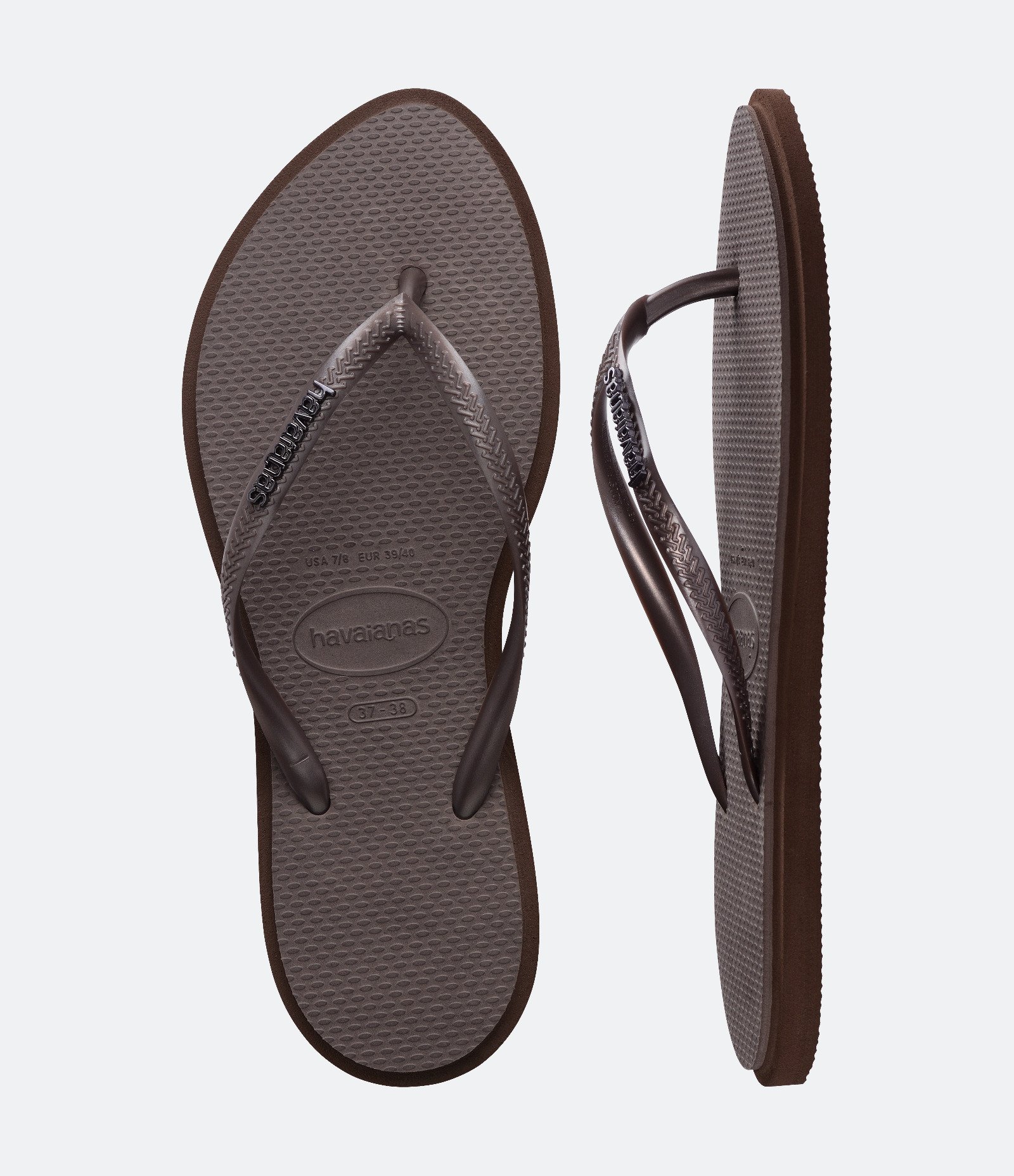 Chinelo Point com Sola Bicolor Havaianas Marrom Escuro-AC 2