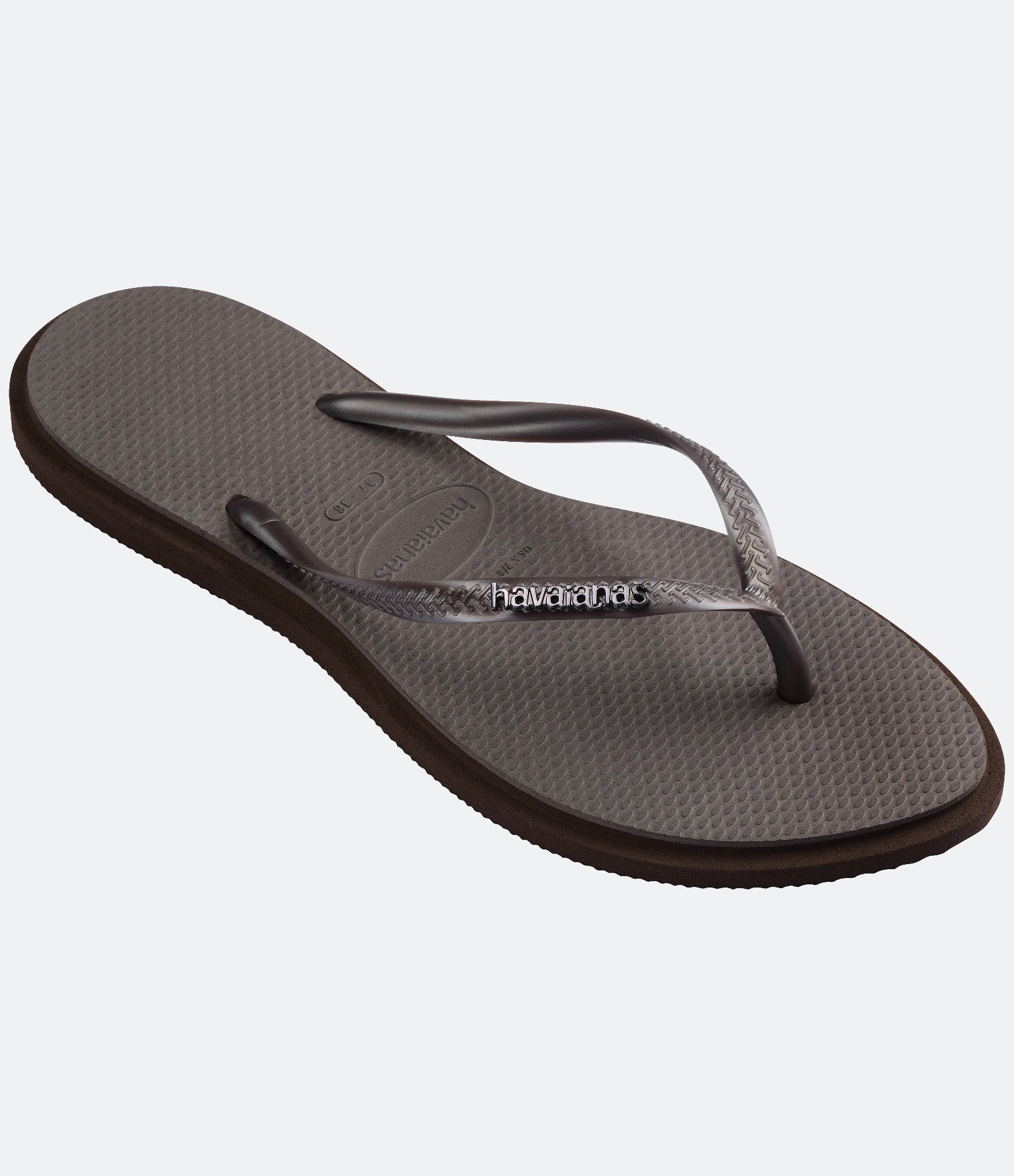 Chinelo Point com Sola Bicolor Havaianas Marrom Escuro-AC 5