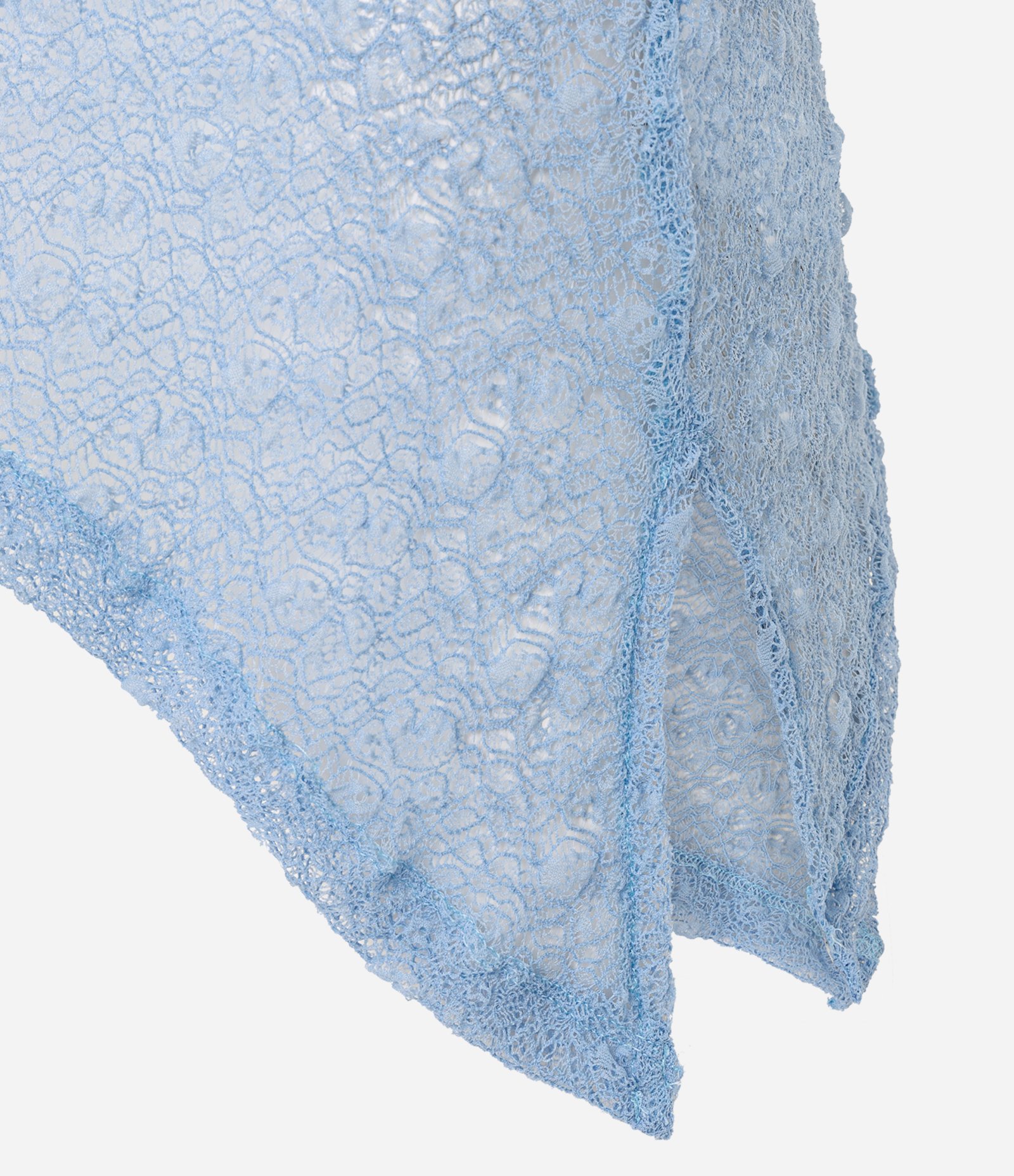 Blusa Ombro Único em Renda Texturizada com Barra com Ponta Azul 8