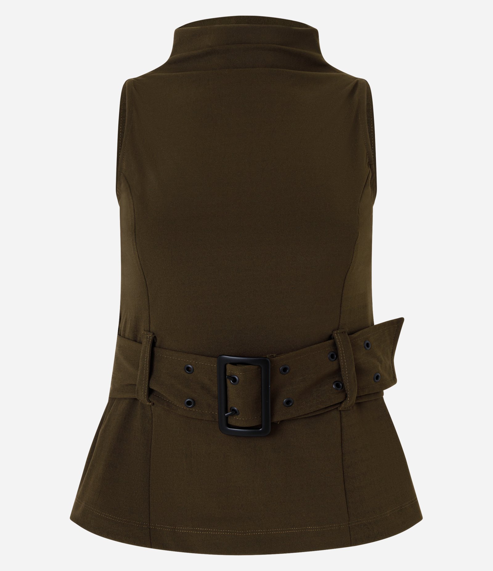 Blusa em Microfibra com Cinto e Fivela Verde 5