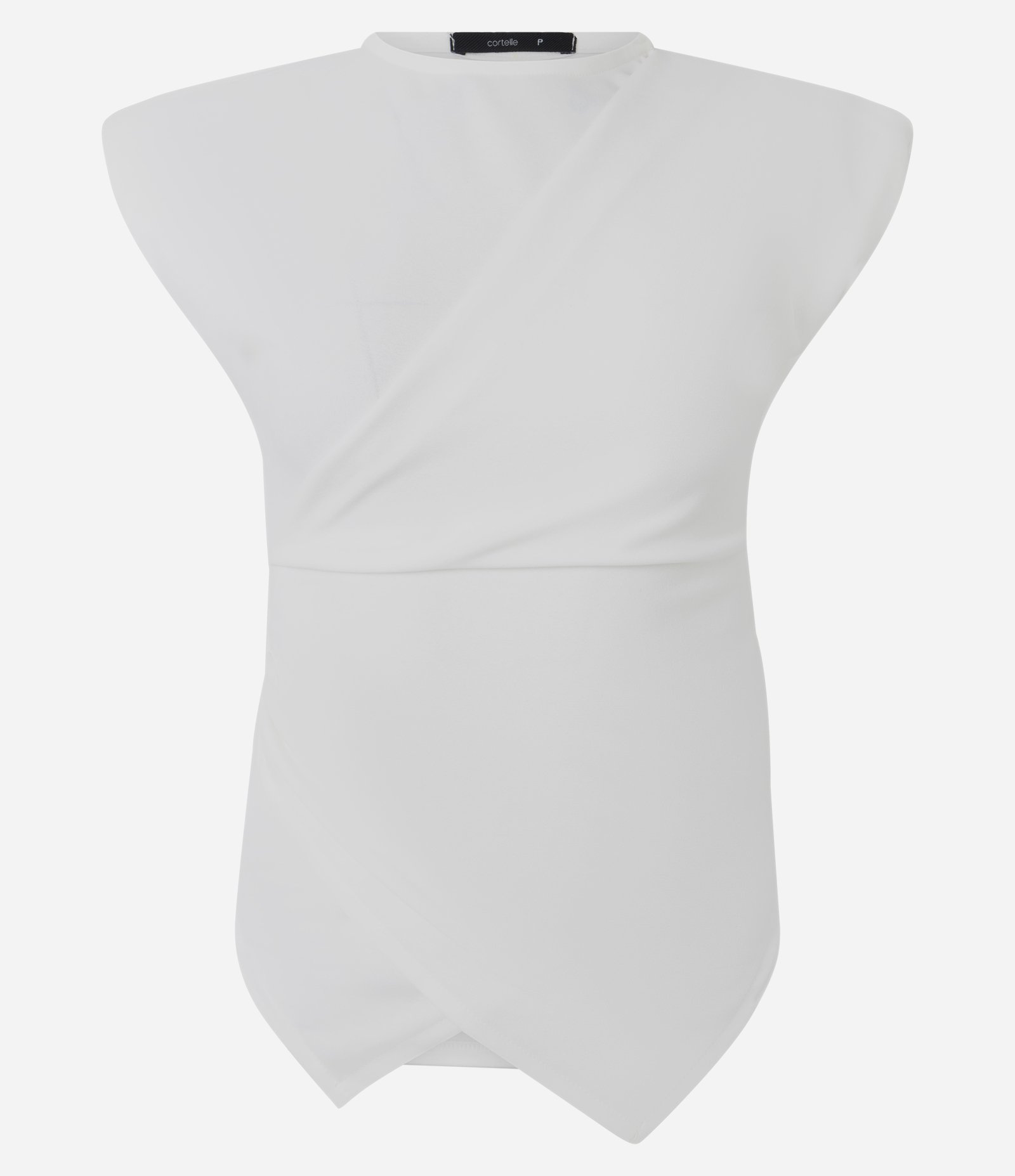 Blusa com Recorte Transpassado e Ombreiras Branco 5