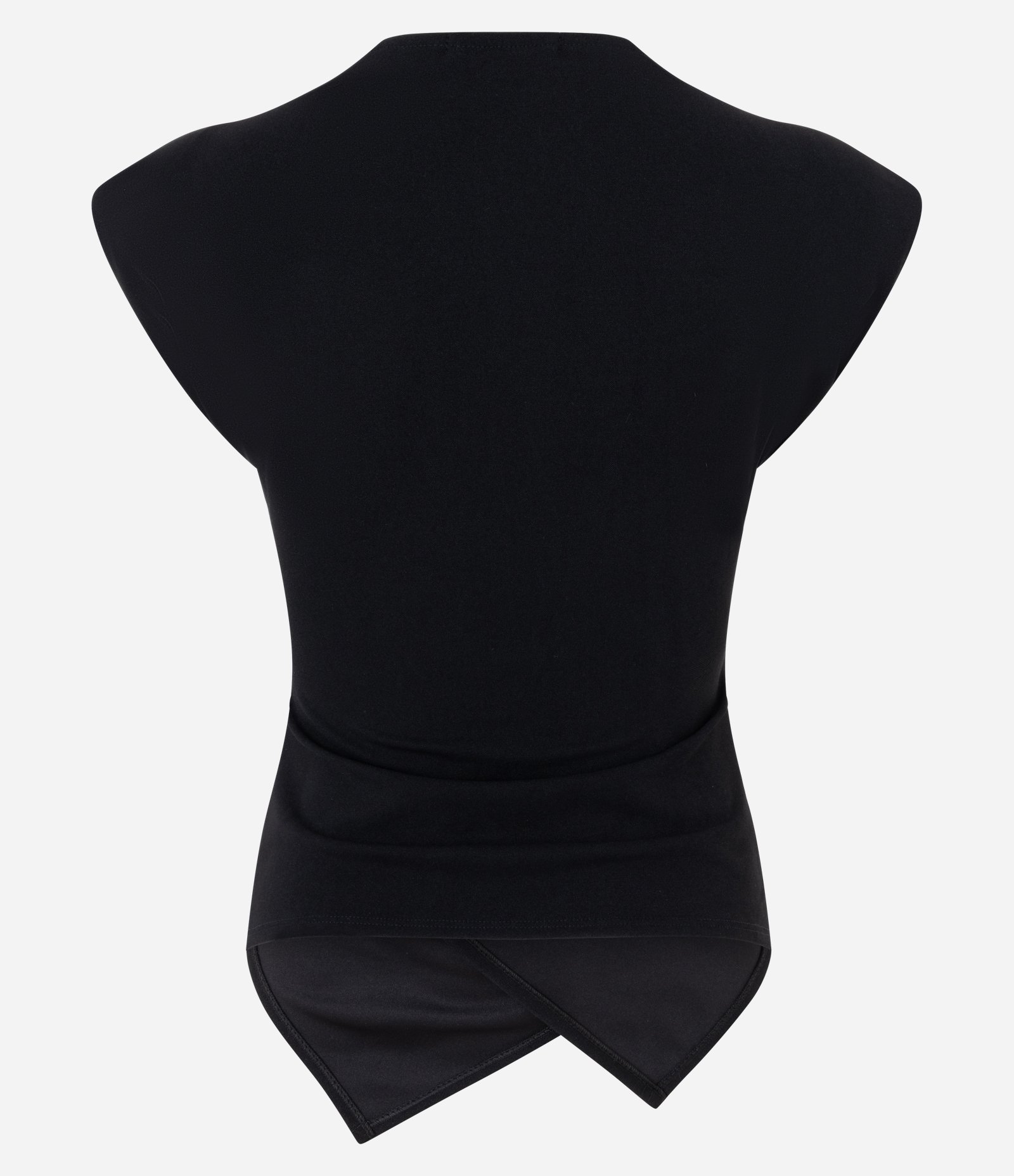 Blusa com Recorte Transpassado e Ombreiras Preto 2