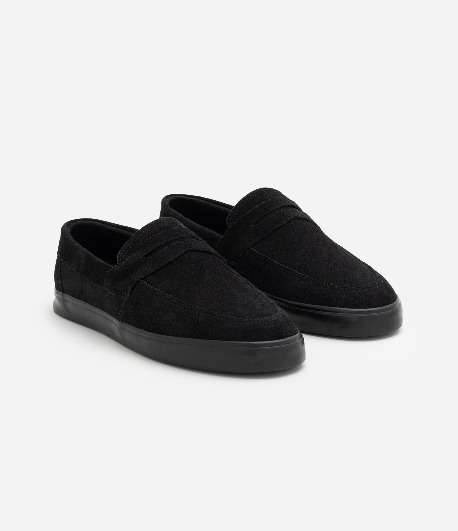 Tênis Couro Camurça Mocassim com Sola Vulcanizada Preto 4