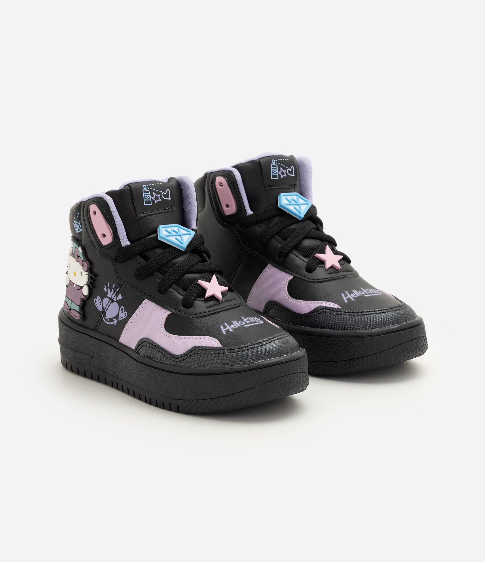 Tênis Abotinado da Hello Kitty Infantil - Tam 28 a 35 Preto 1
