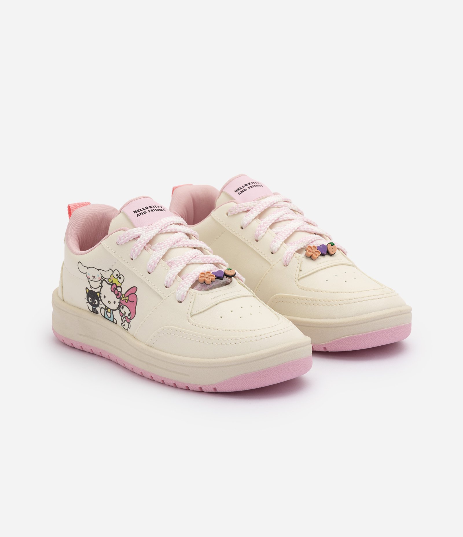 Tênis Infantil com Estampa Hello Kitty e Detalhes Aplicados – Tam 28 a 35 Off White 1