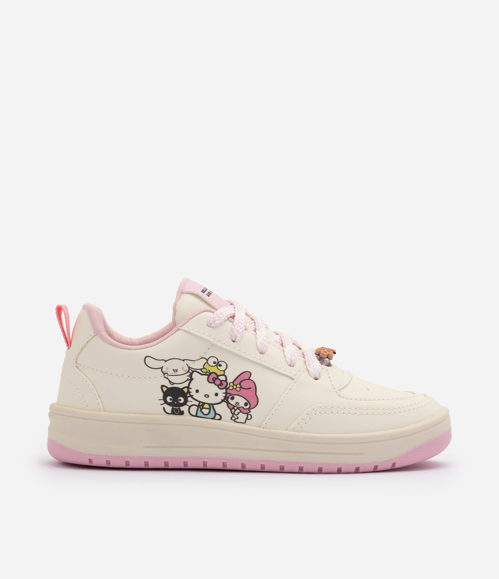 Tênis Infantil com Estampa Hello Kitty e Detalhes Aplicados – Tam 28 a 35 Off White 4