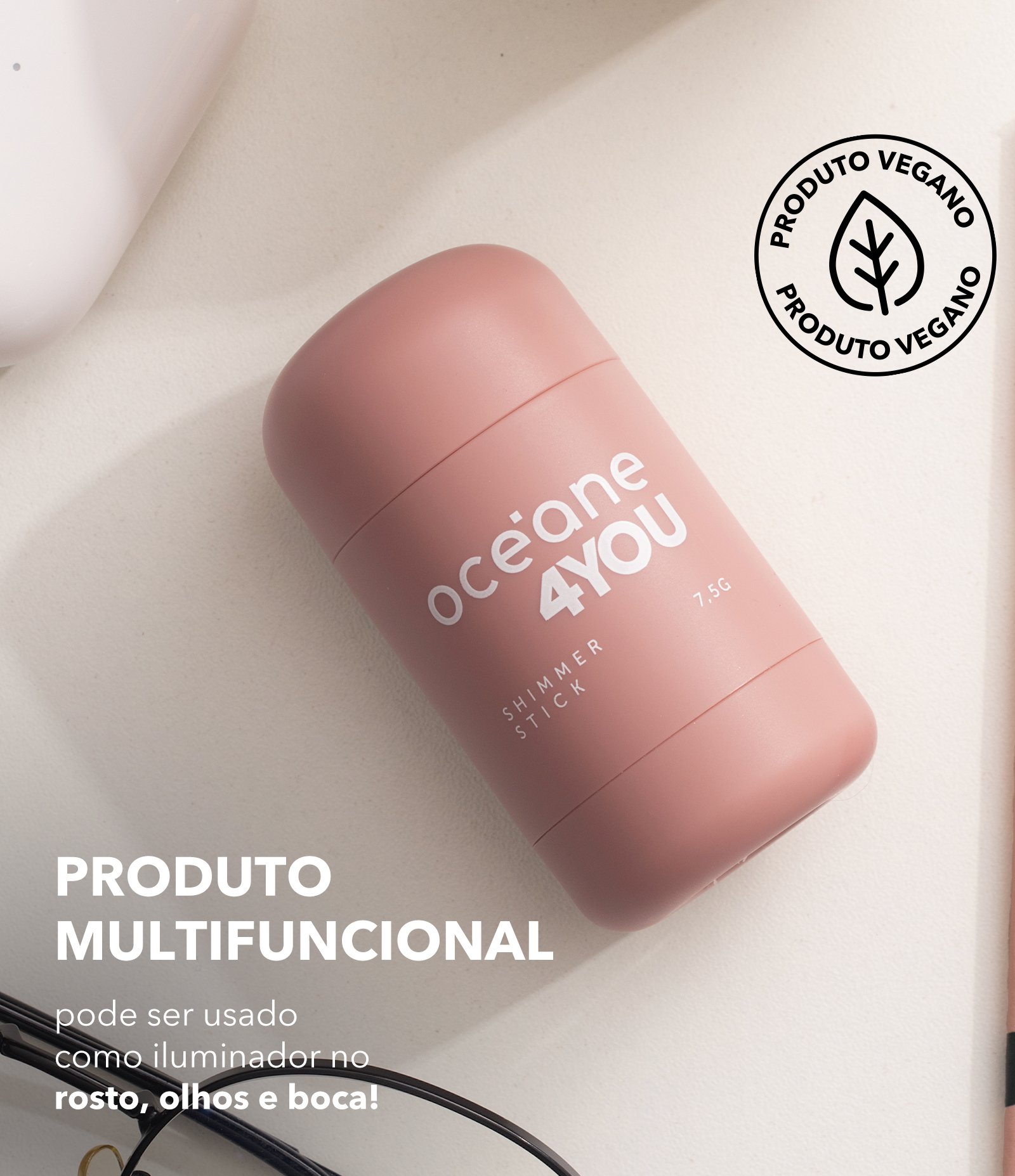 Iluminador Shimmer Stick Oceane Pink Flash 7