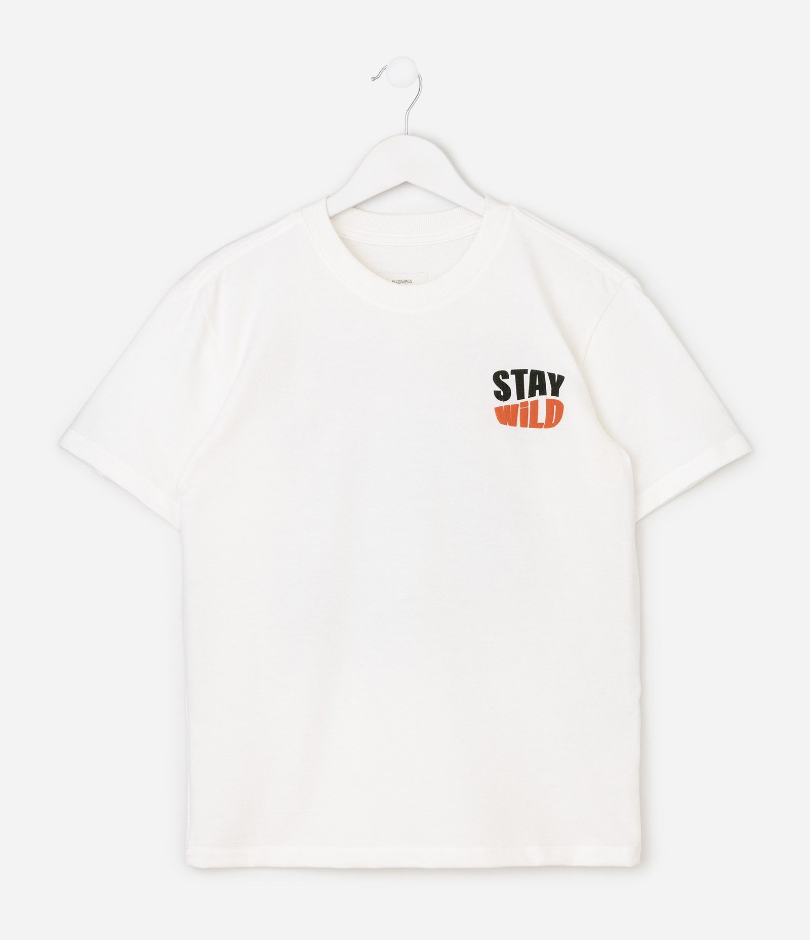 Camiseta Relaxed Infantil com Estampa Stay Wild - Tam 5 a 14 Anos Branco 1