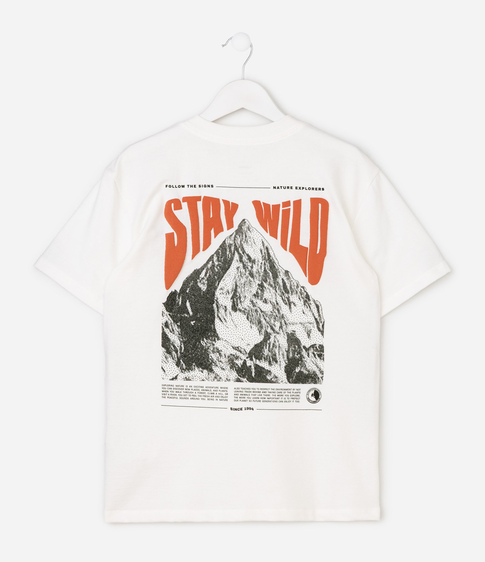 Camiseta Relaxed Infantil com Estampa Stay Wild - Tam 5 a 14 Anos Branco 2