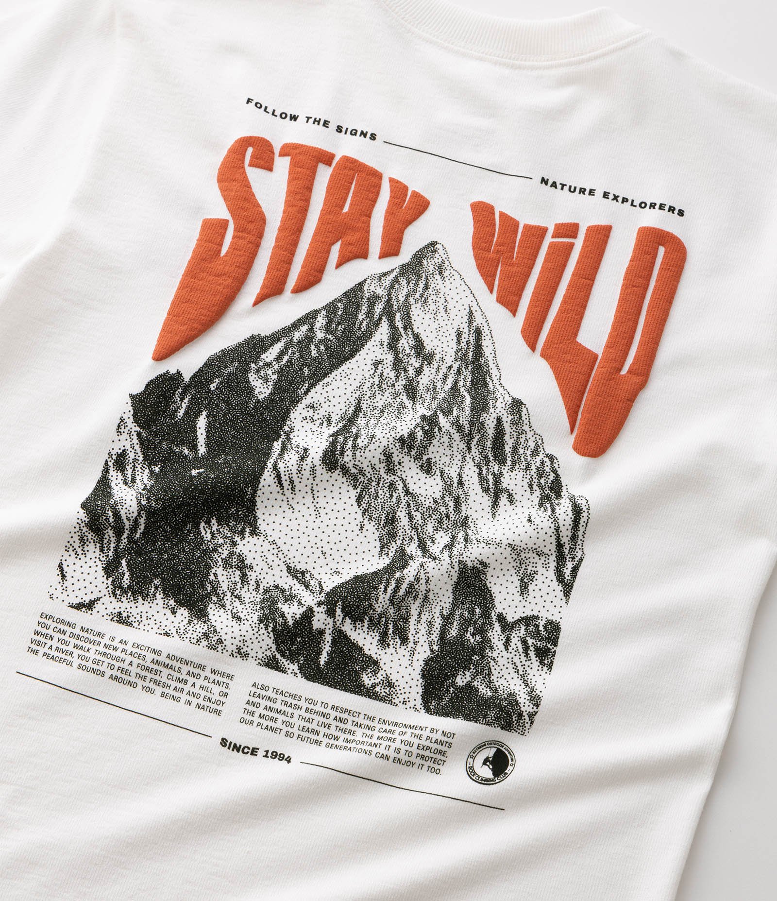 Camiseta Relaxed Infantil com Estampa Stay Wild - Tam 5 a 14 Anos Branco 4