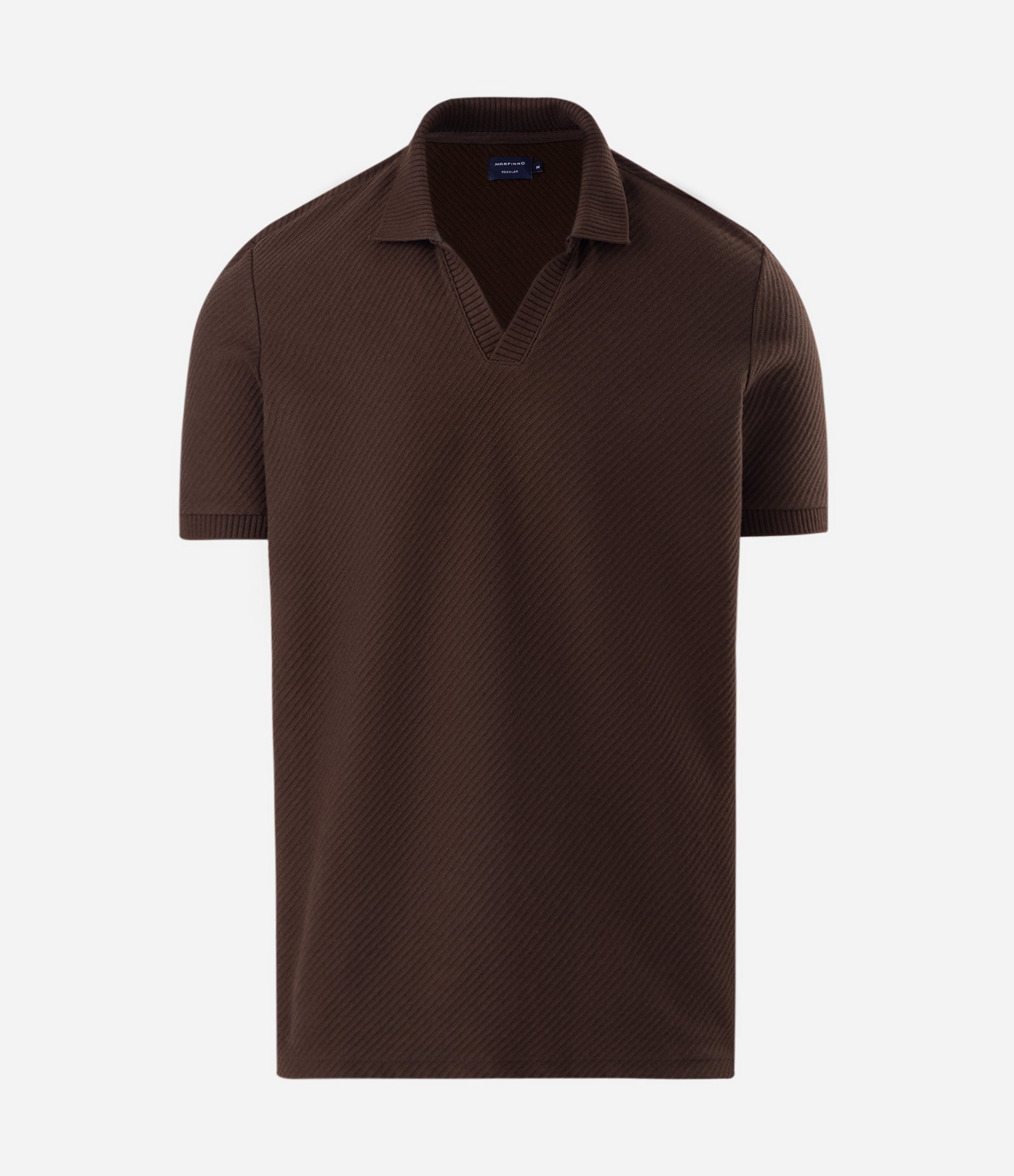 Camisa Polo Comfort em Algodão com Textura Marrom 1