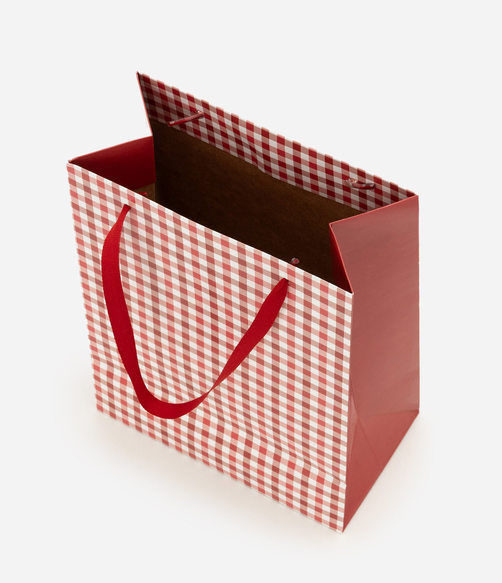 Embalagem de Presente Pequena com Padronagem Vichy Vermelho 2