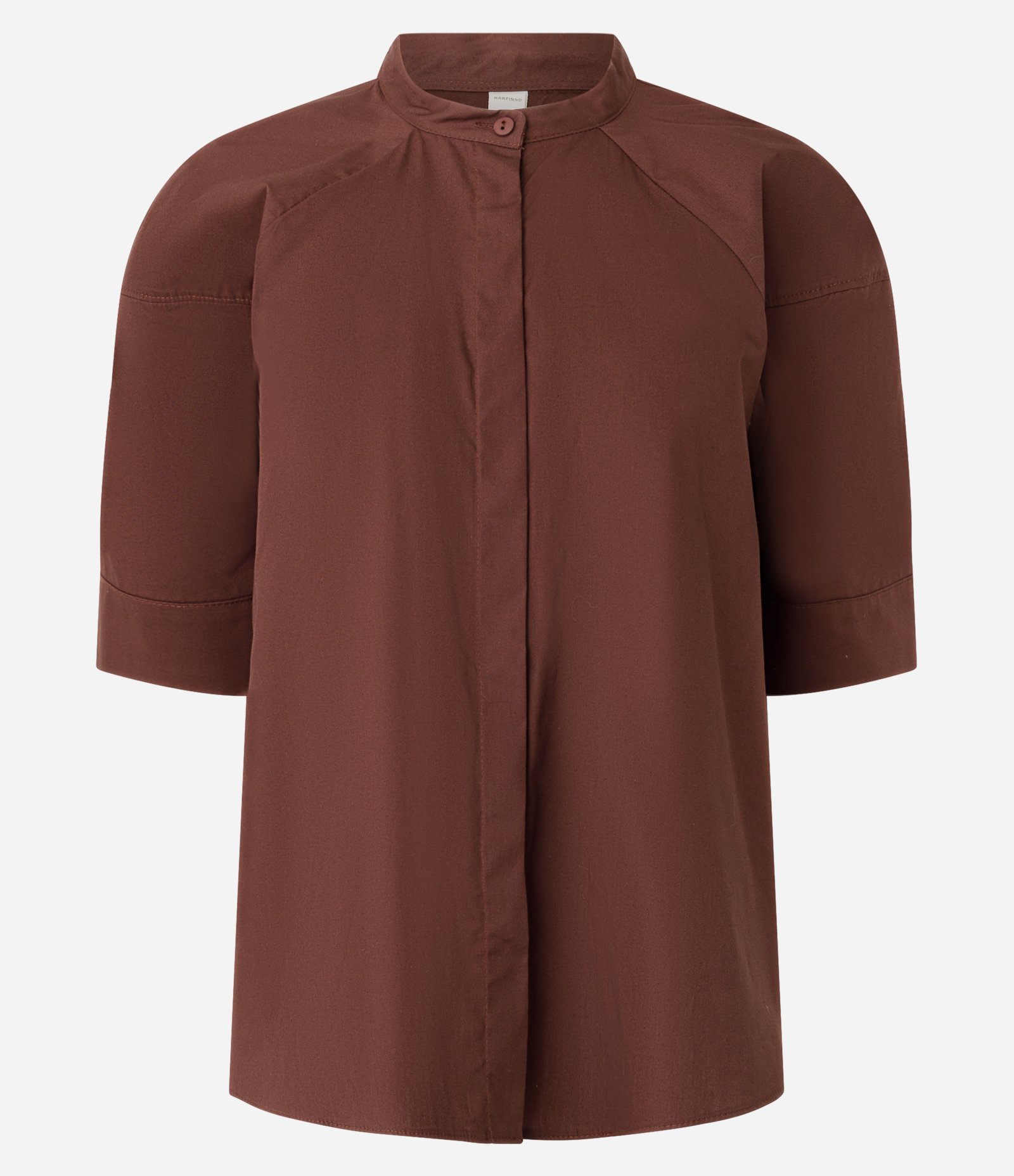 Camisa em Tricoline com Vista Escondida Marrom 5