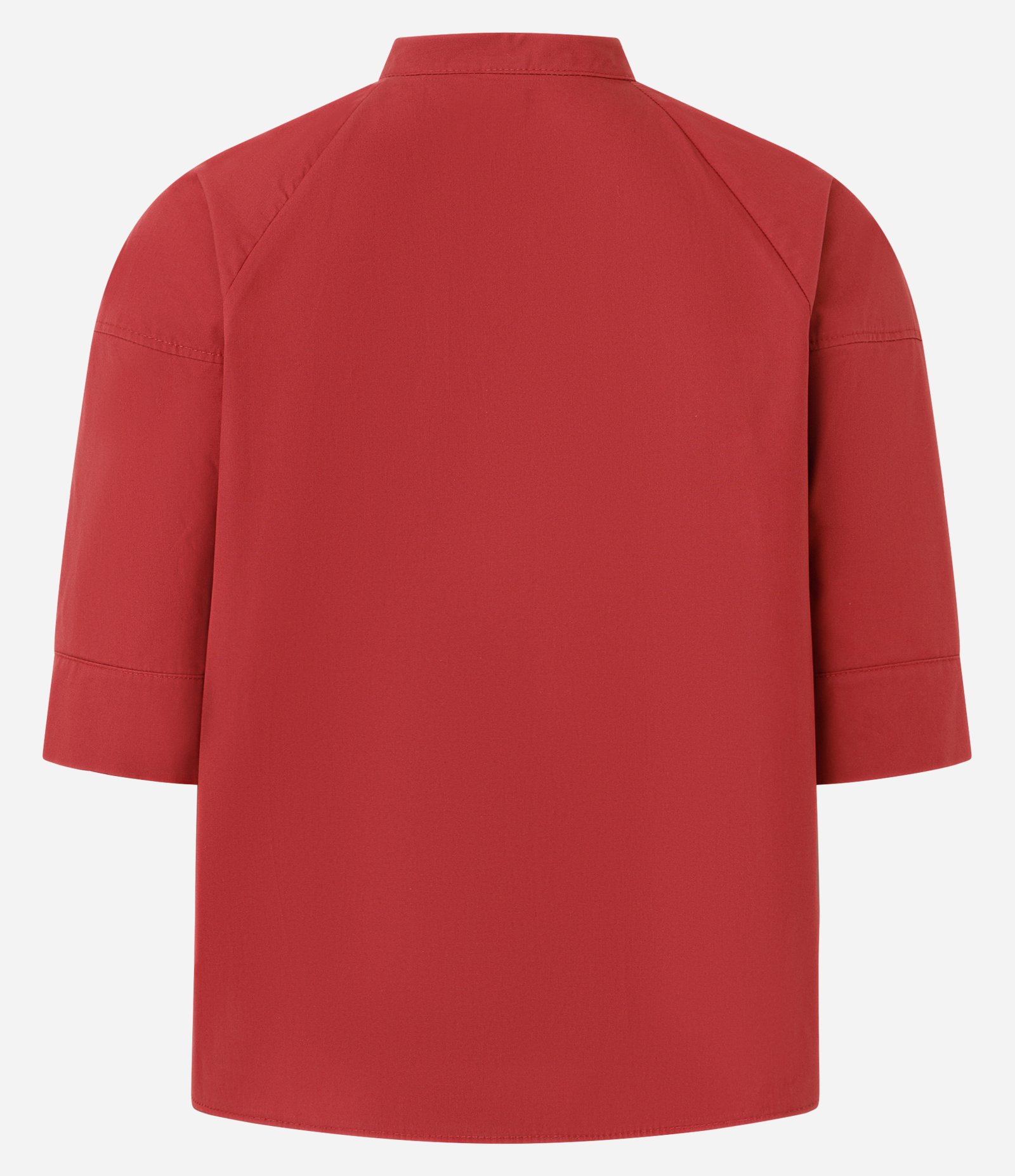 Camisa Ampla em Tricoline com Gola Padre Vermelho 6