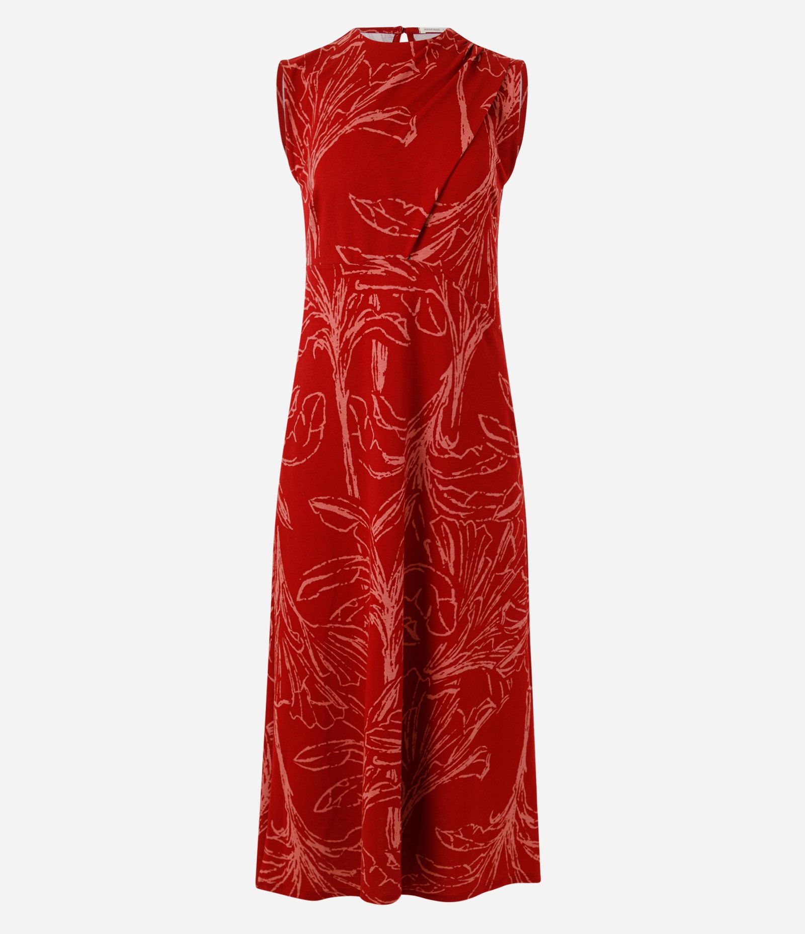 Vestido Midi em Piquet com Estampa Abstrata Vermelho 1