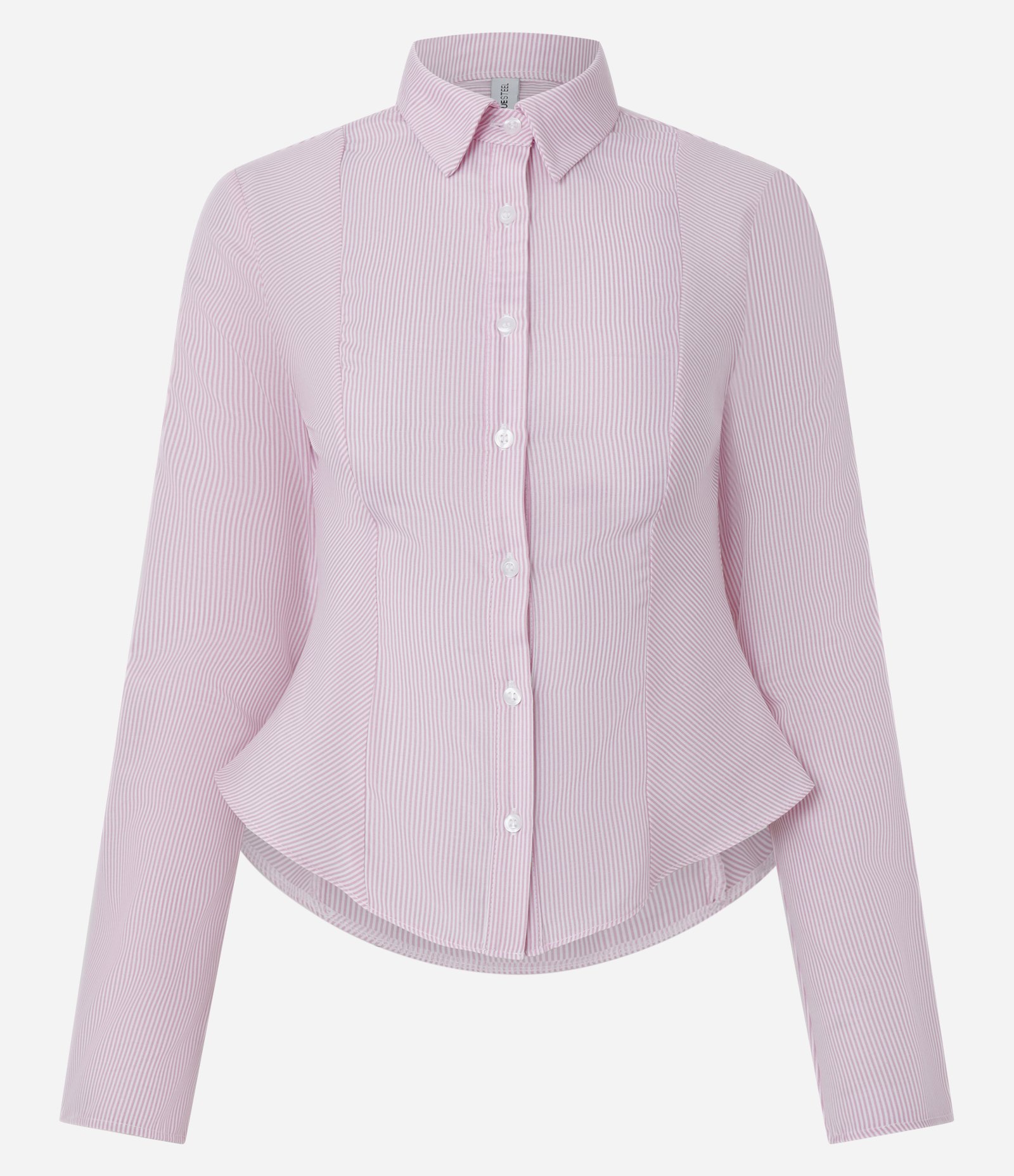 Camisa em Tricoline Listrada com Modelagem Ajustada Rosa 5