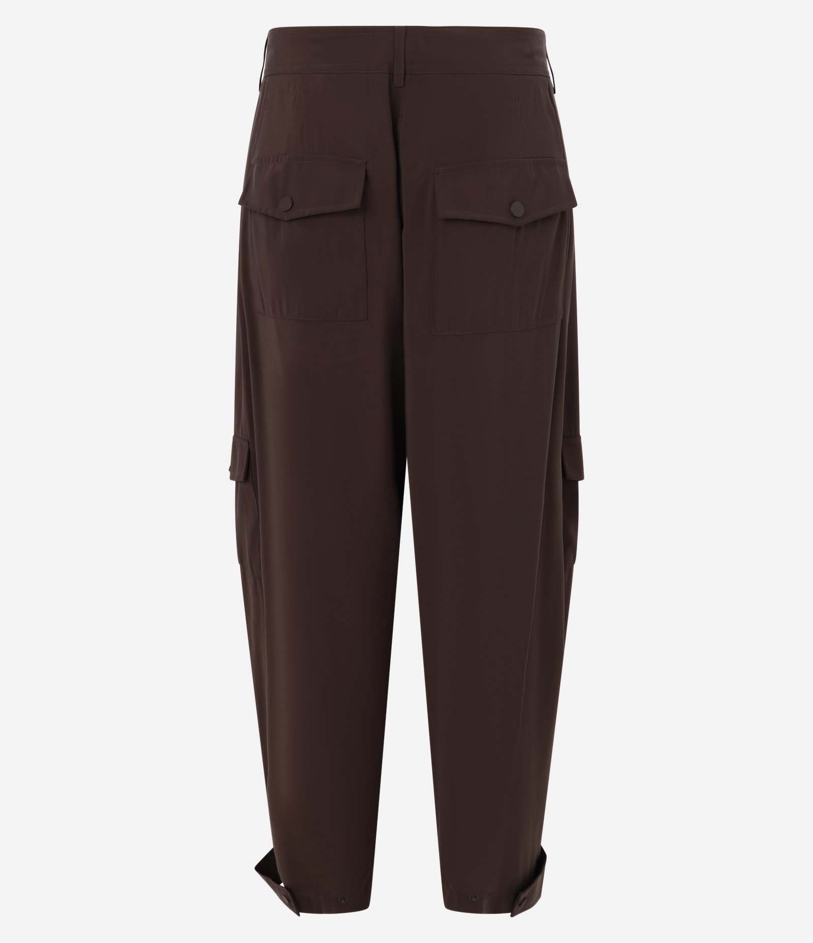 Calça Barrel com Aplicação de Bolso Cargo Marrom 7