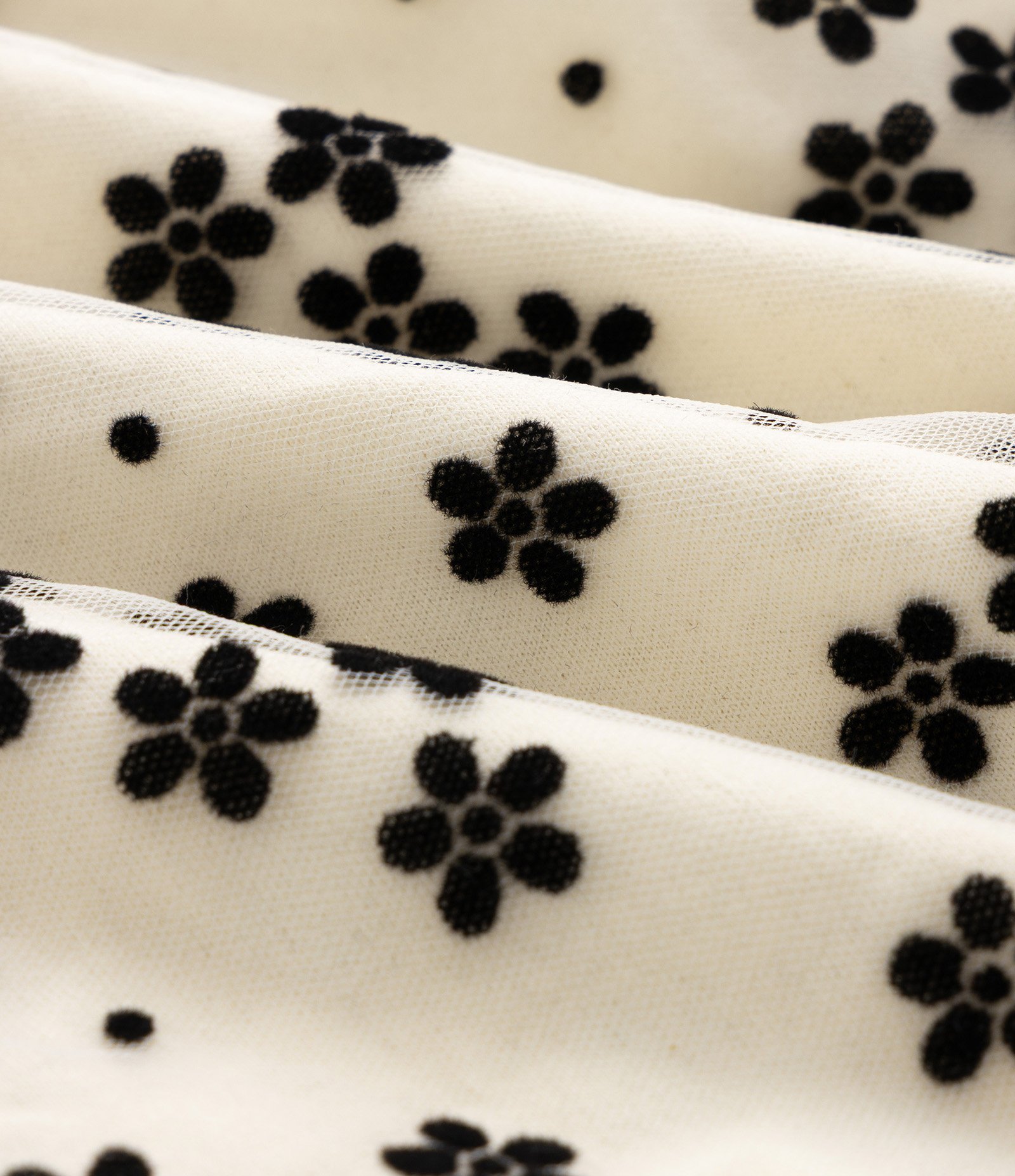 Vestido Curto Infantil em Tule Flocado - Tam 1 A 6 Anos Bege 4